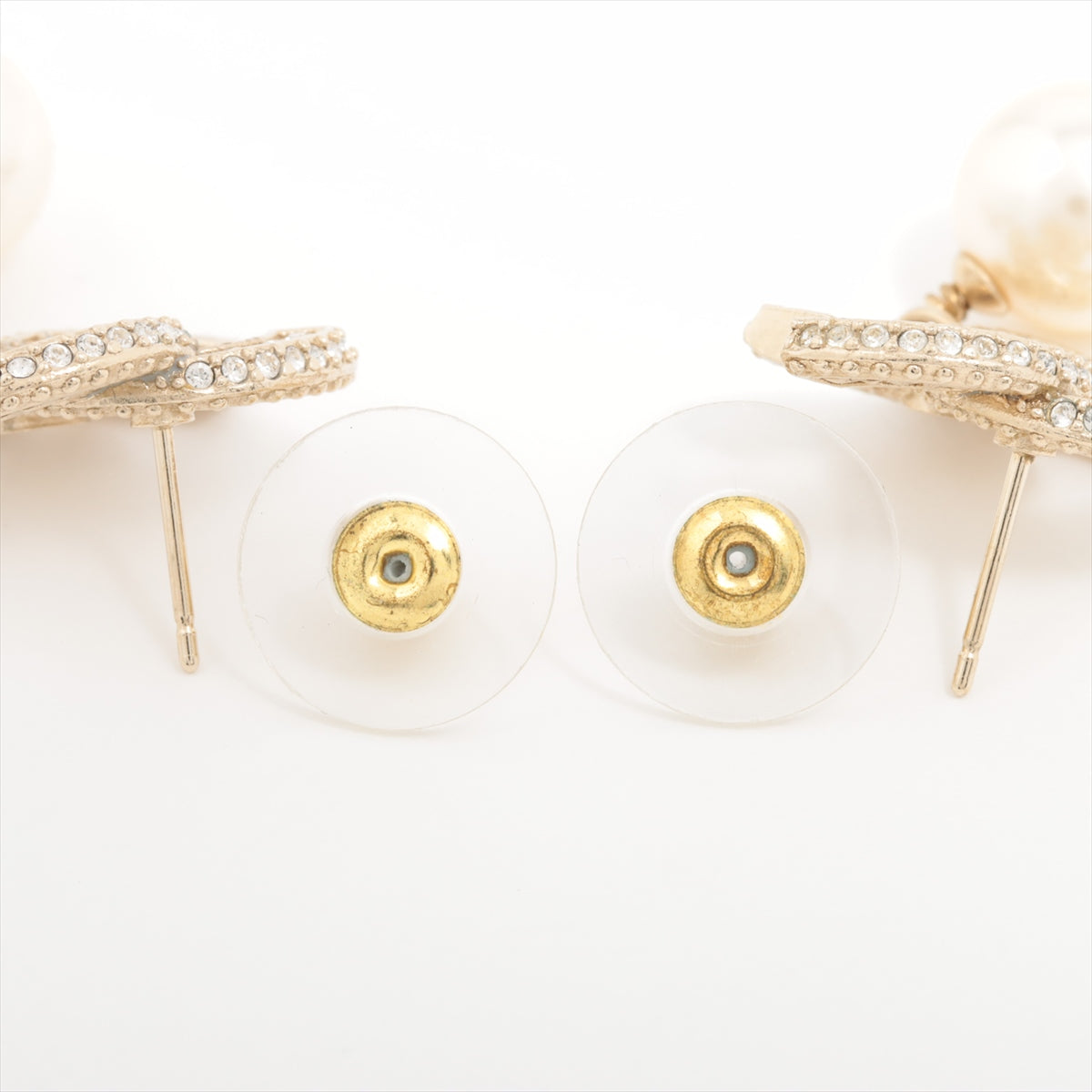 Chanel Coco Logo Pearl Drop Rhinestone Earrings Costume Jewellery