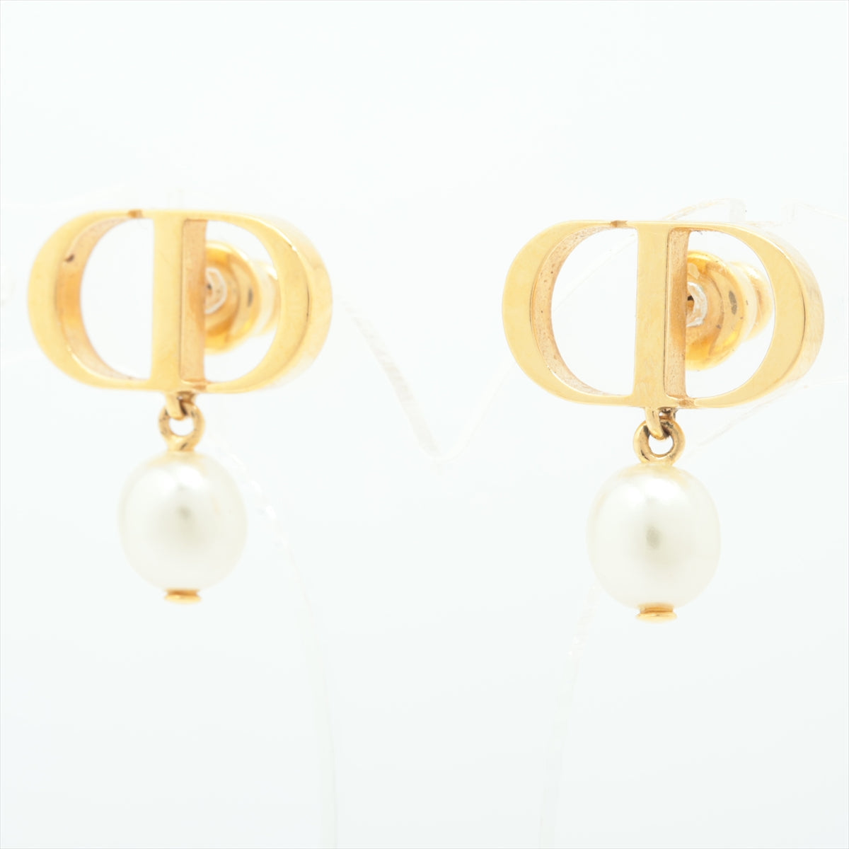 Christian Dior CD Petit Pearl Gold Earrings Costume Jewellery