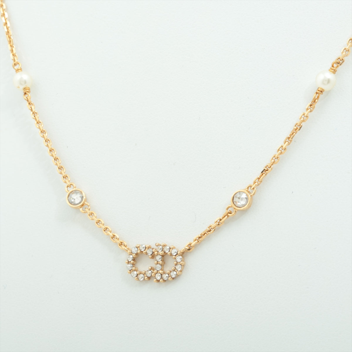 Christian Dior Clair De Lune Gold Pearl Rhinestone Necklace Costume Jewellery