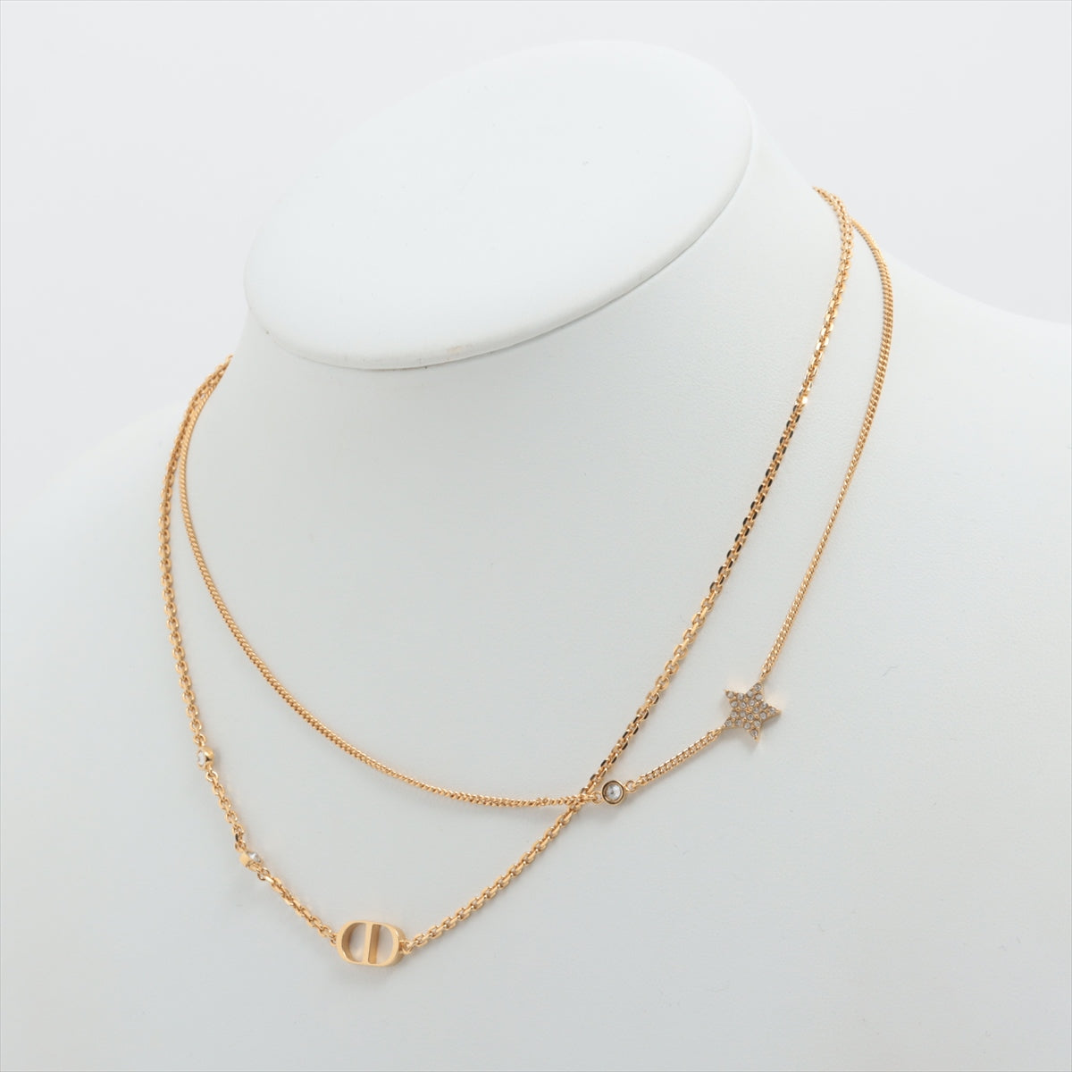 Christian Dior CD Star Rhinestone Gold Necklace Costume Jewellery