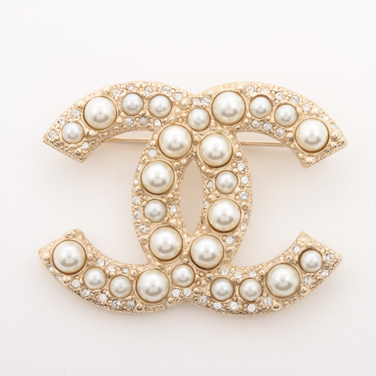 Chanel Coco Pearl Rhinestone Gold Brooch Costume Jewellery 2023