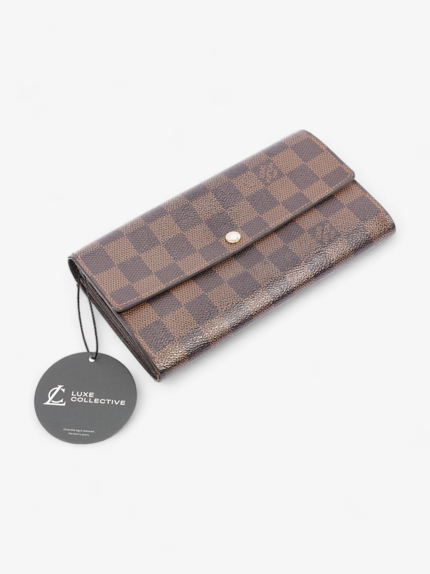 Louis Vuitton Portefeuille Sarah Wallet Damier Ebene Coated Canvas