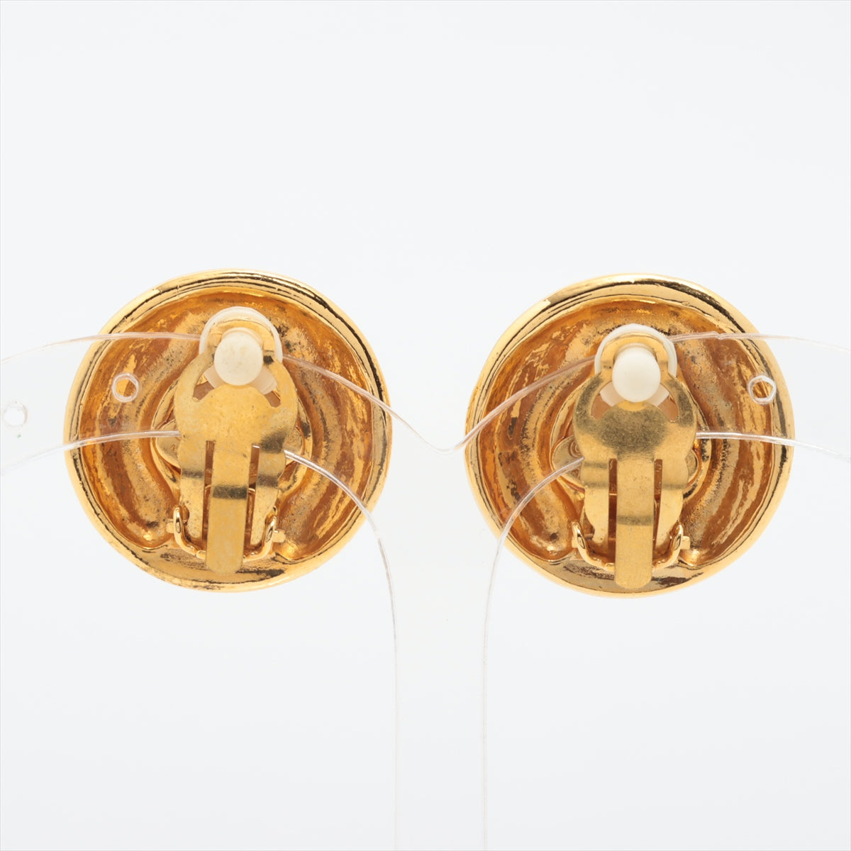 Chanel Gold Pearl Clip On Earrings Costume Jewellery