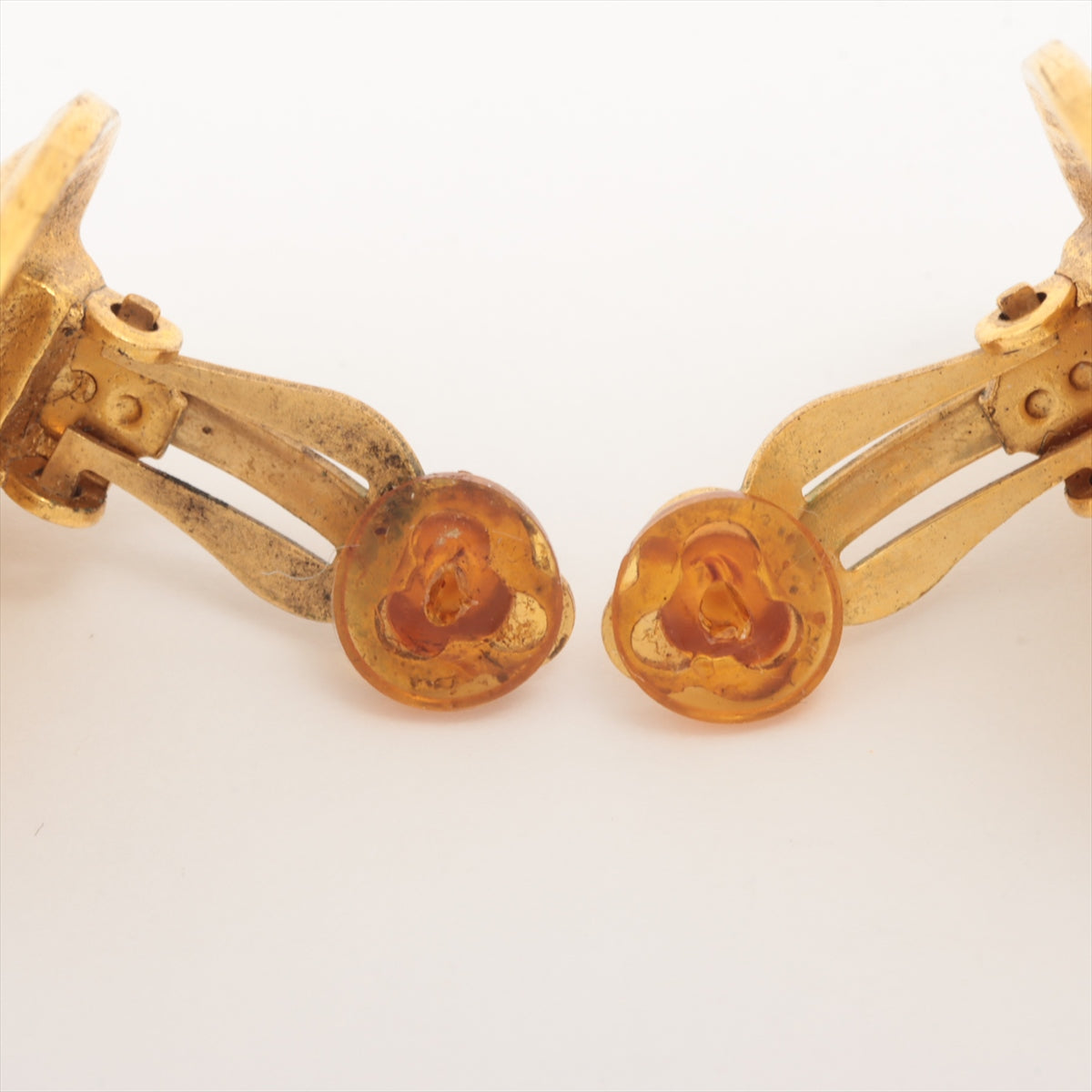 Chanel Coco Logo Gold Clip On Earrings Costume Jewellery