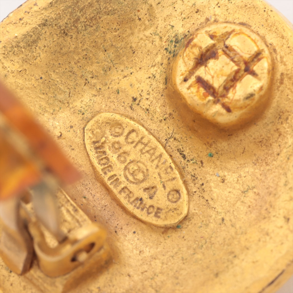 Chanel Coco Logo Gold Clip On Earrings Costume Jewellery