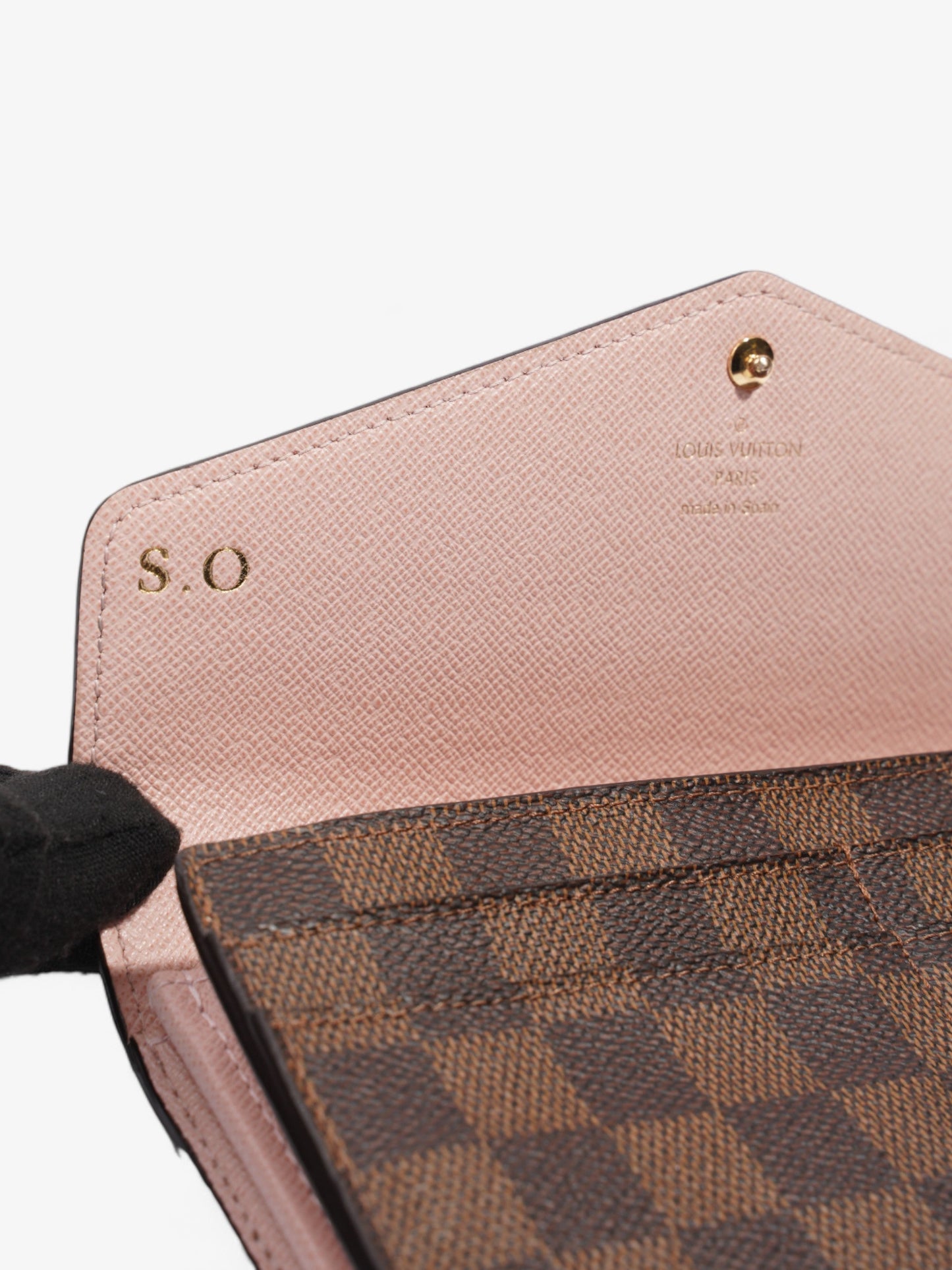 Louis Vuitton Sarah Wallet Damier Ebene Coated Canvas