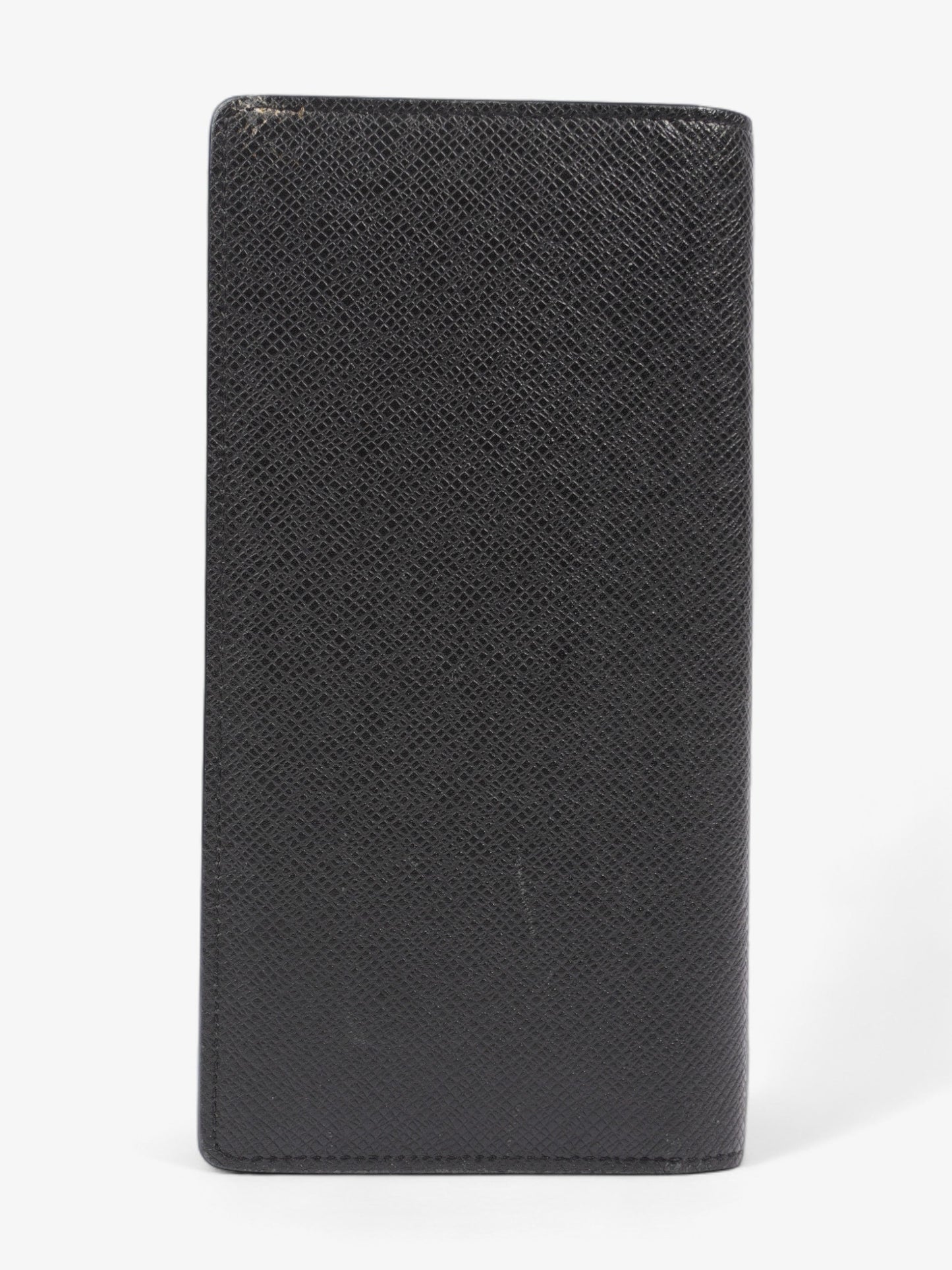 Louis Vuitton Taiga Portefeuille Brazza Long Wallet Black Leather
