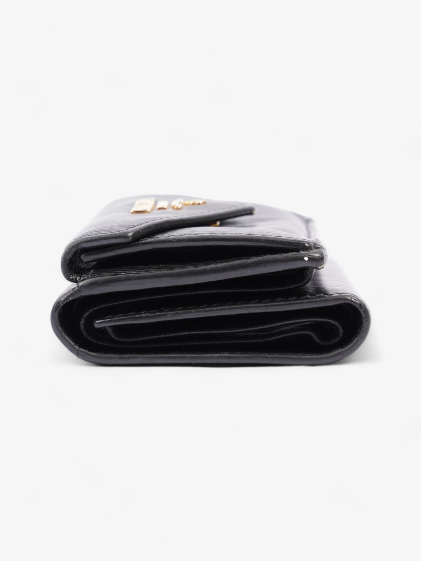 Prada Compact Wallet Black Epi Leather
