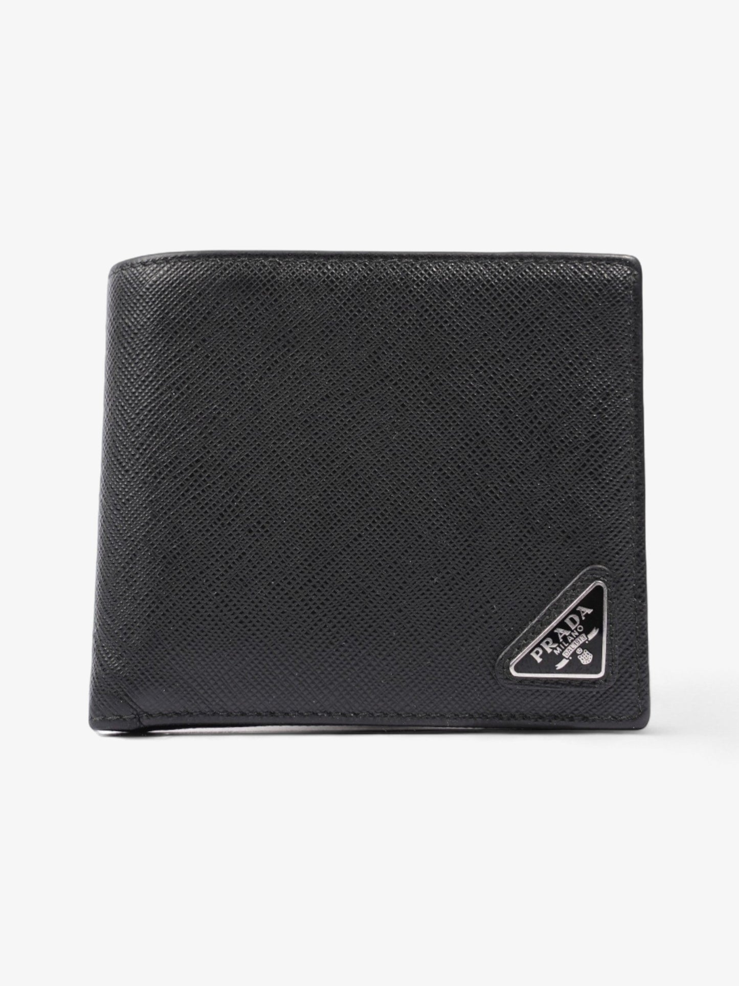 Prada Bi-Fold Wallet Black Saffiano Leather