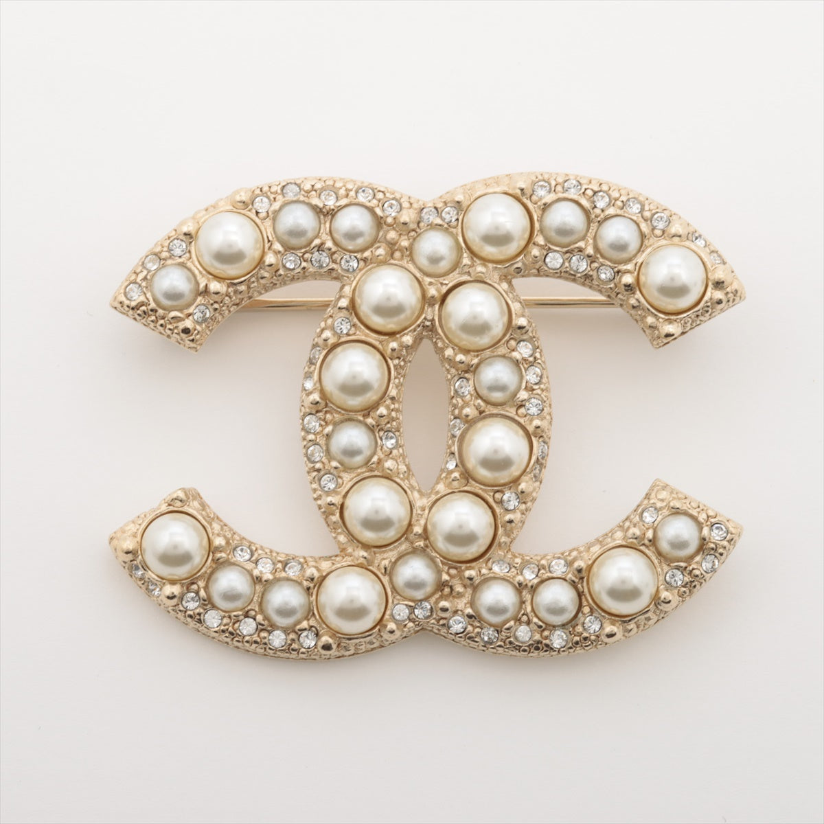 Chanel Coco Logo Rhinestone Gold Earrings Costume Jewellery