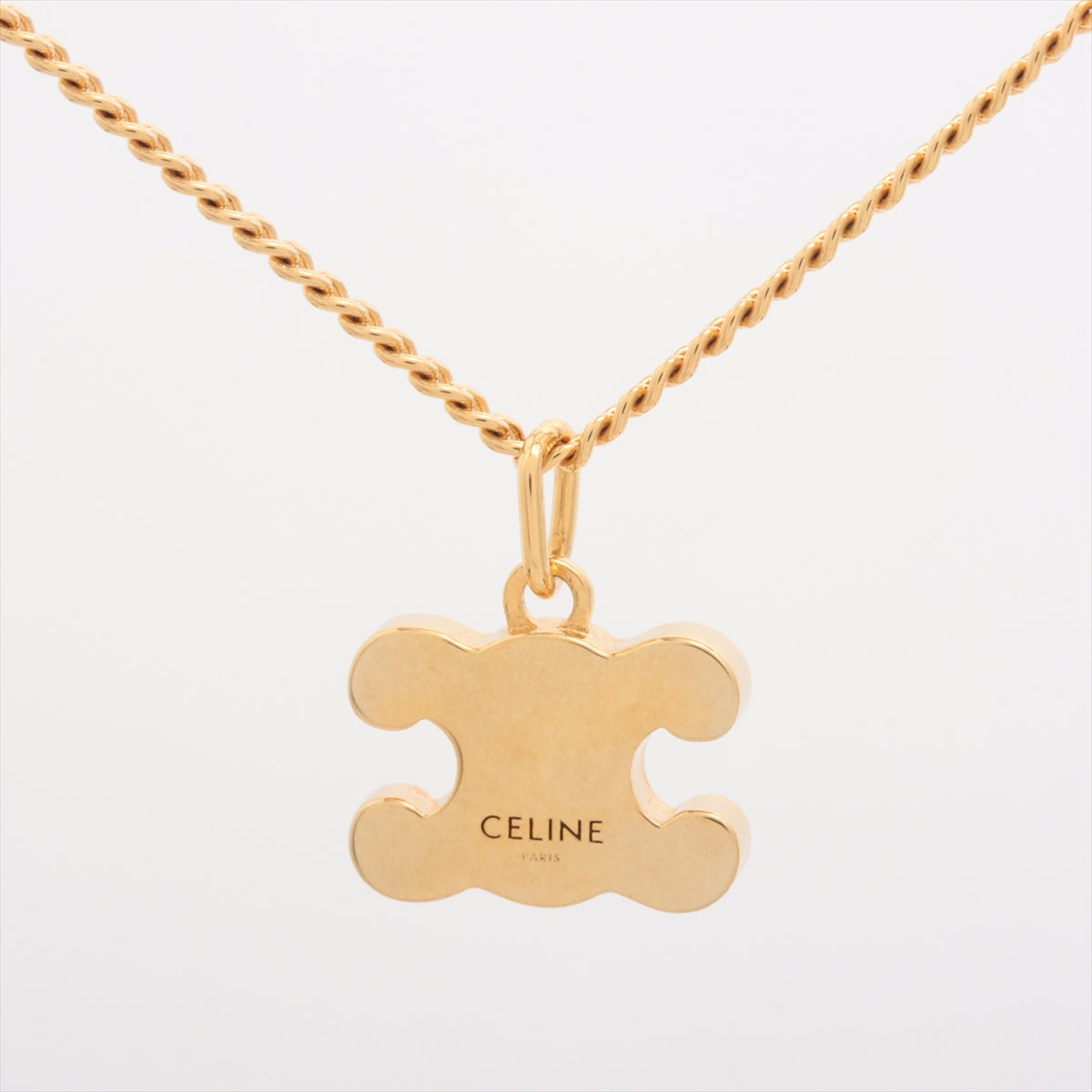 Celine Triomphe Logo Gold Rhinestone Necklace Costume Jewellery