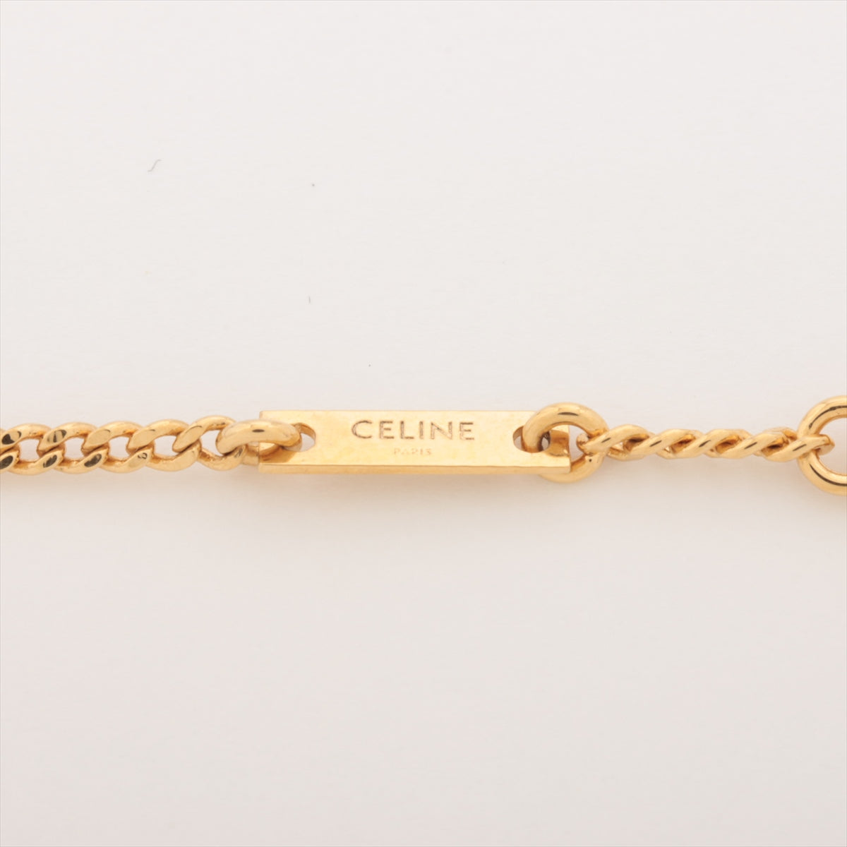 Celine Triomphe Logo Gold Rhinestone Necklace Costume Jewellery