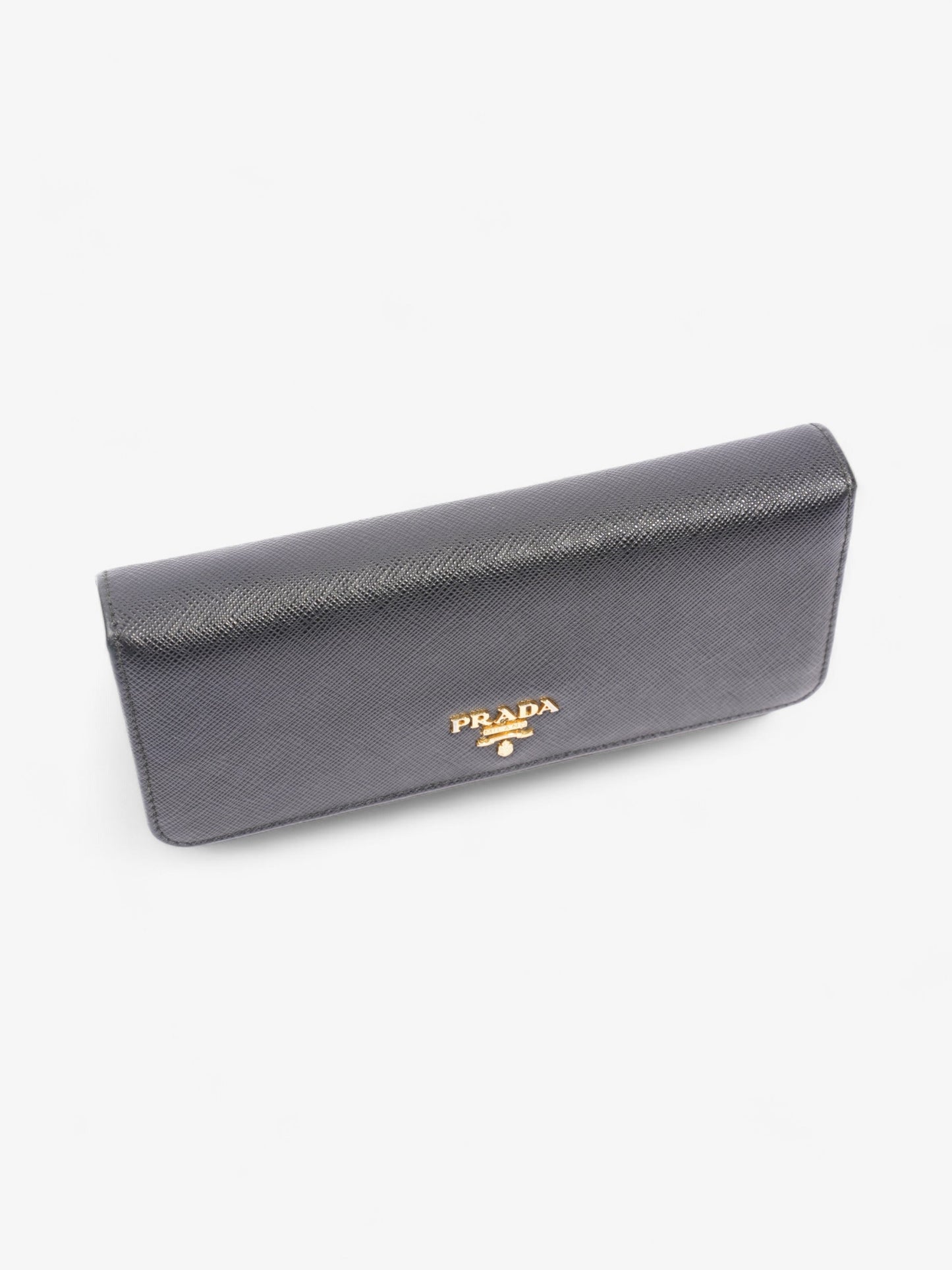 Prada Continental Wallet Black Saffiano Leather