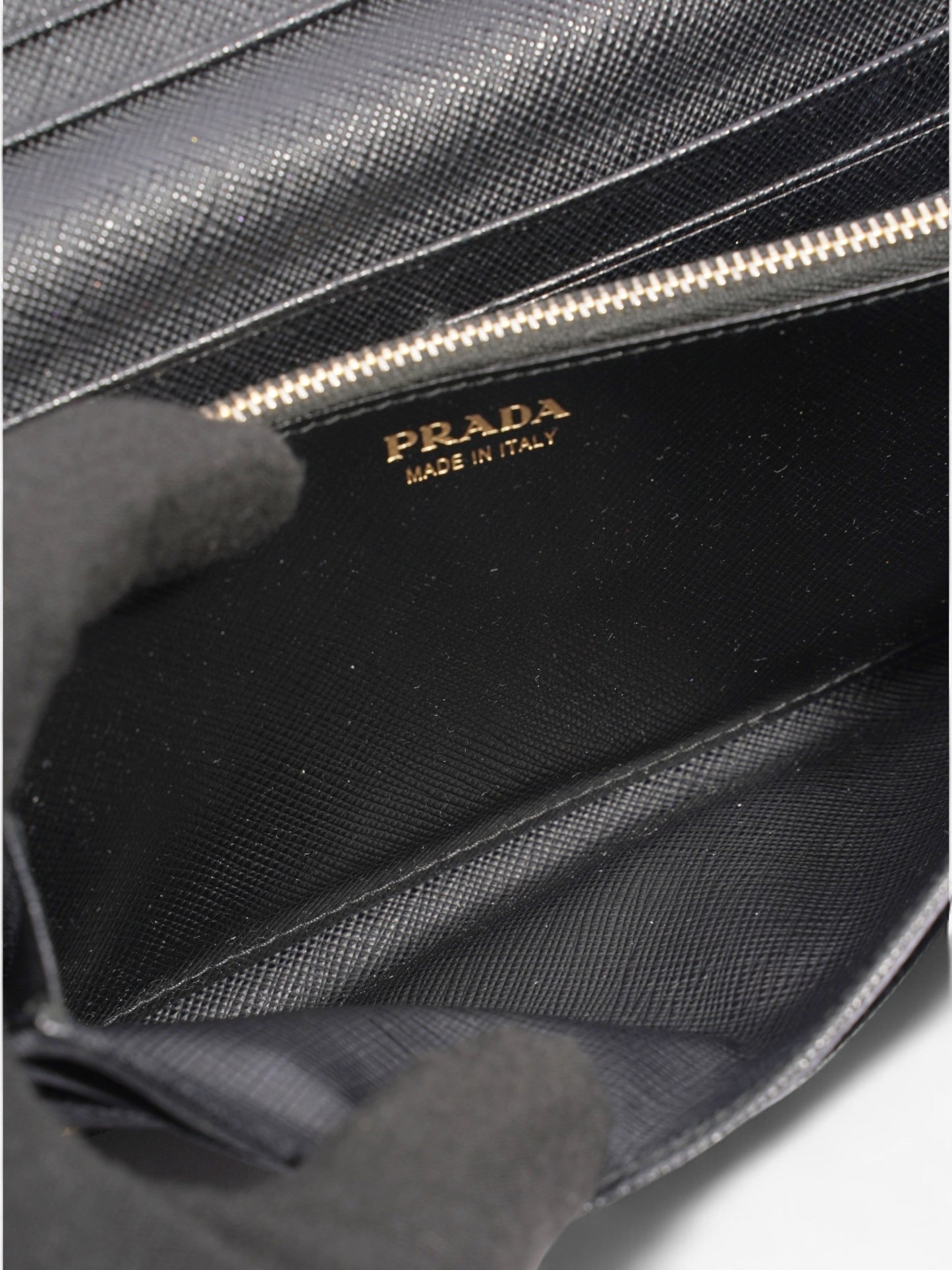 Prada Continental Wallet Black Saffiano Leather