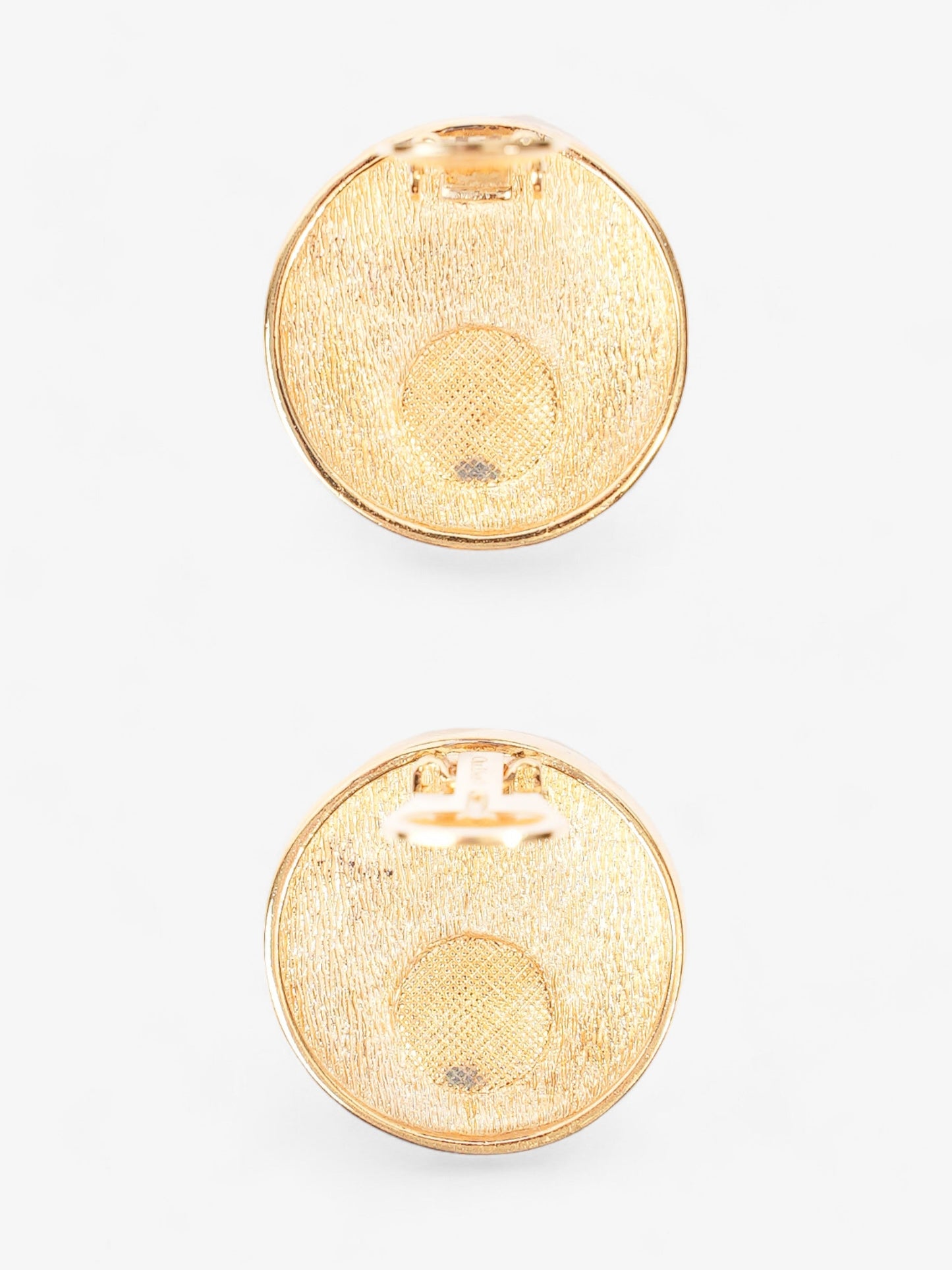 Christian Dior CD Logo Clip On Earrings Gold Base Metal