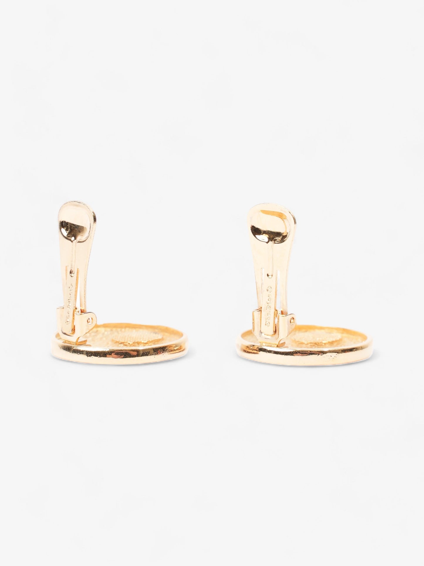 Christian Dior CD Logo Clip On Earrings Gold Base Metal