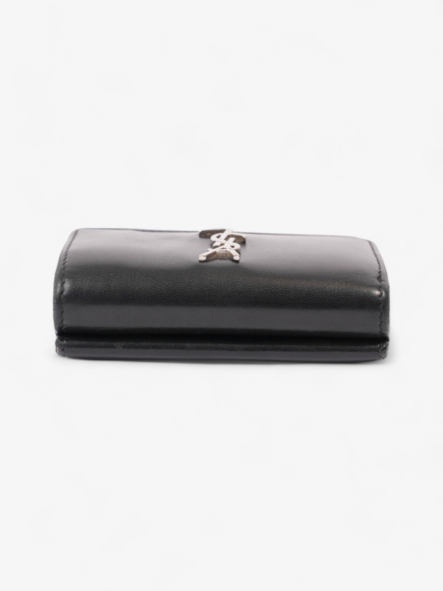 Saint Laurent Monogram Compact Wallet Black / Silver Leather