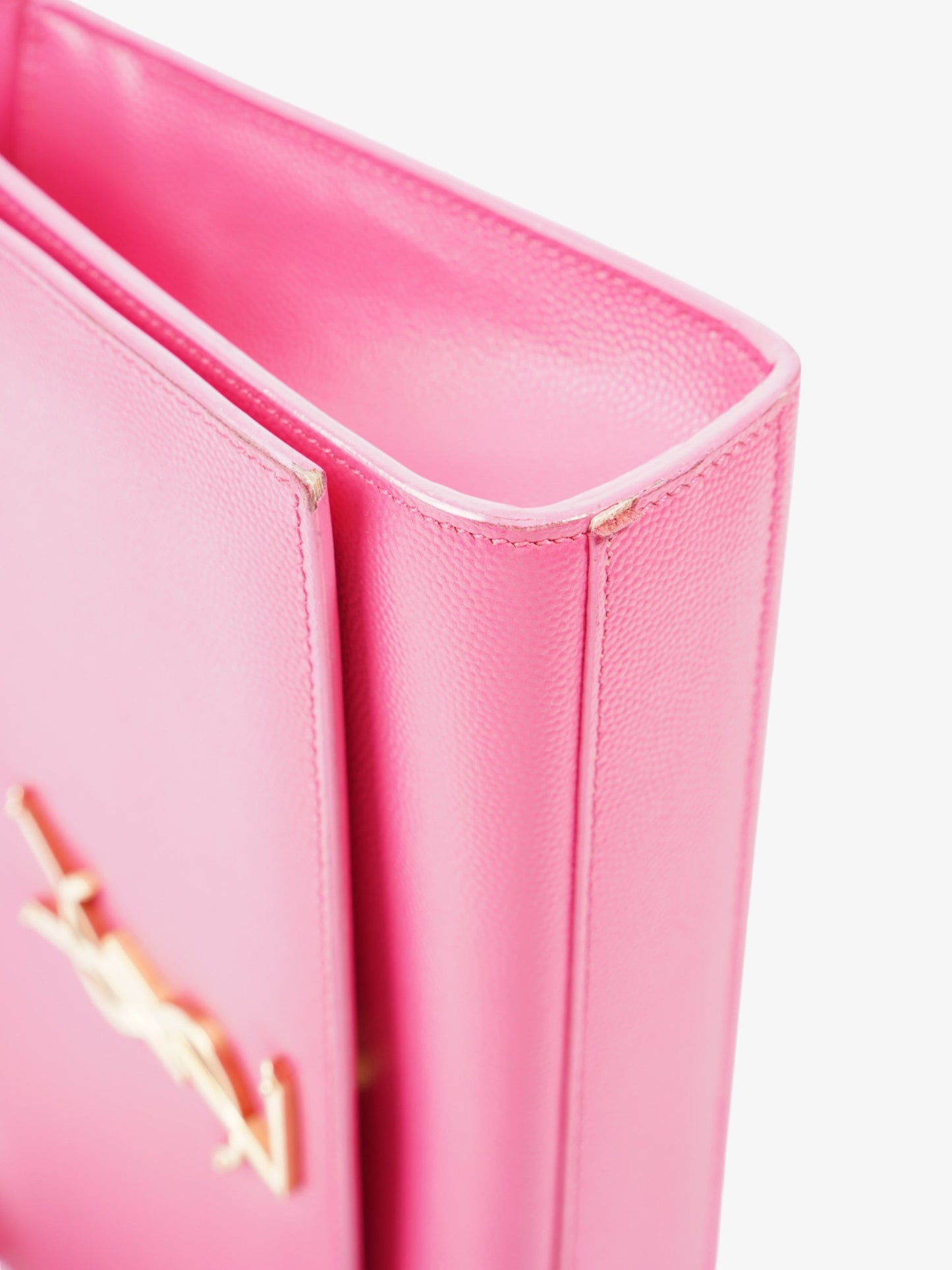 Saint Laurent Kate Neon Pink Grained Leather