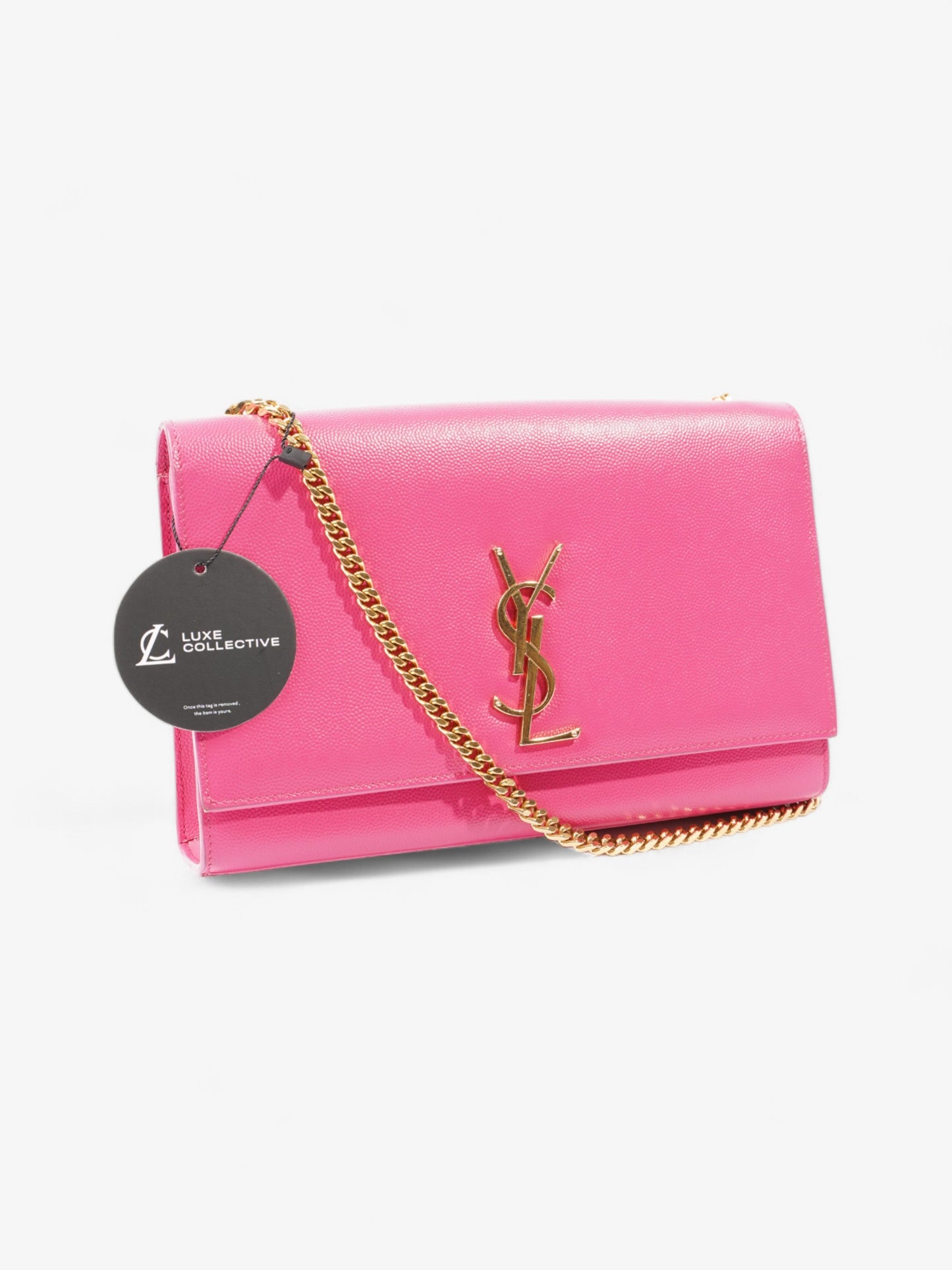 Saint Laurent Kate Neon Pink Grained Leather