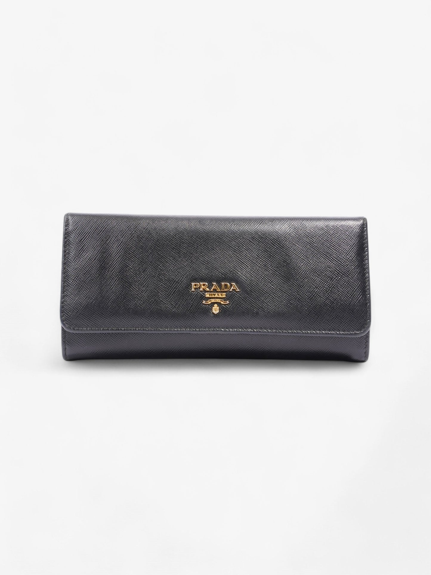 Prada Long Wallet Black Saffiano Leather