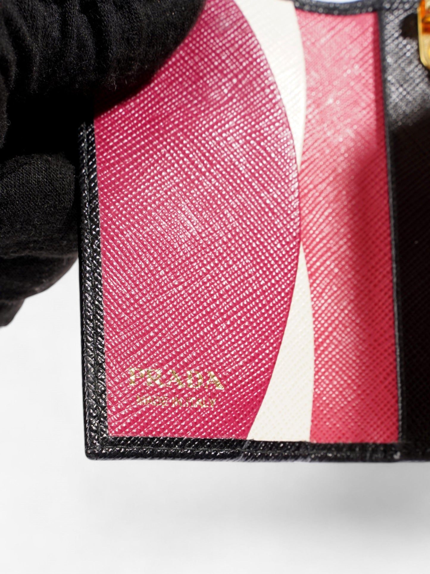 Prada Key Case Black Saffiano Leather