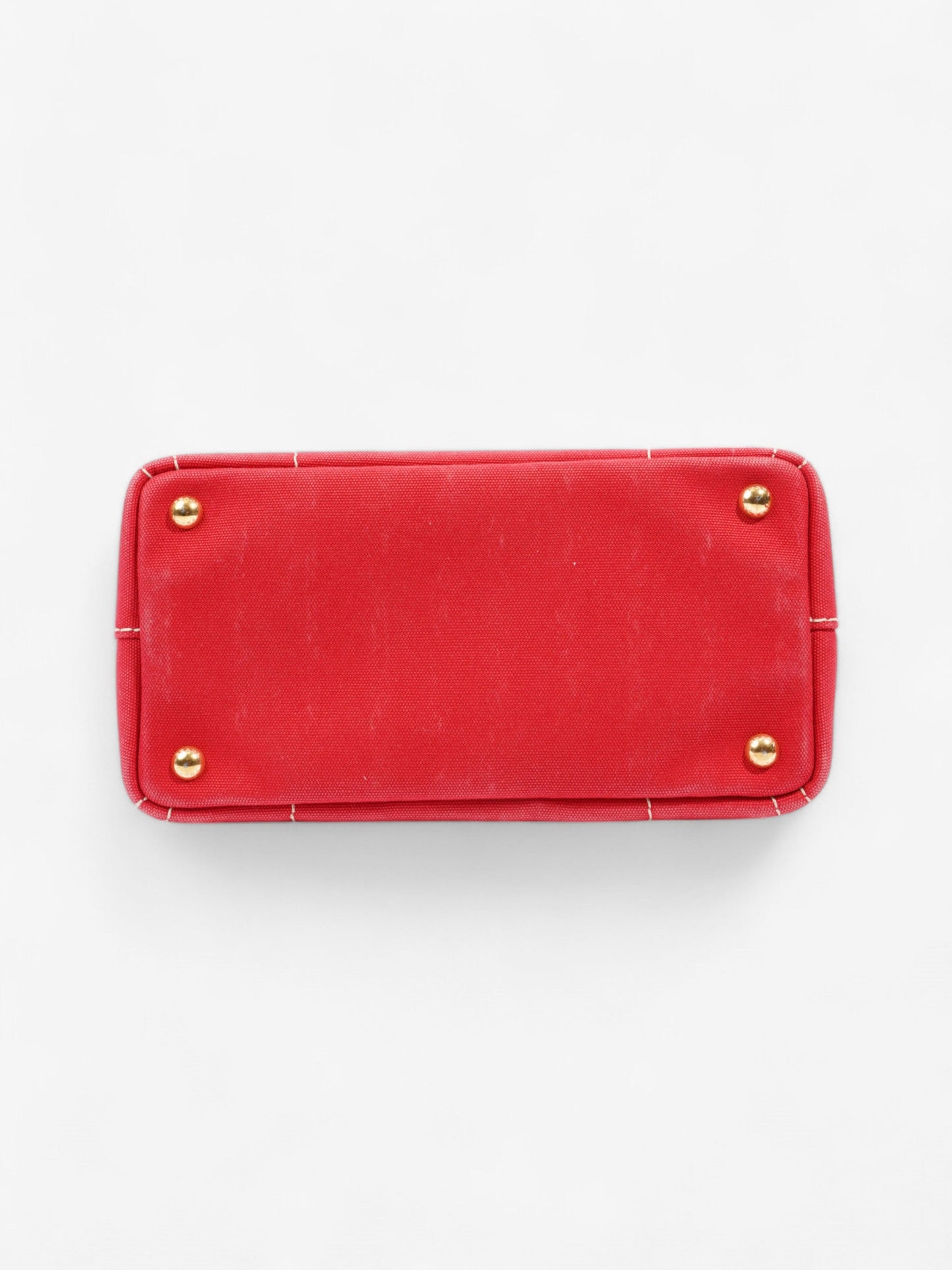 Prada Canapa 2 Way Handbag Red Cotton
