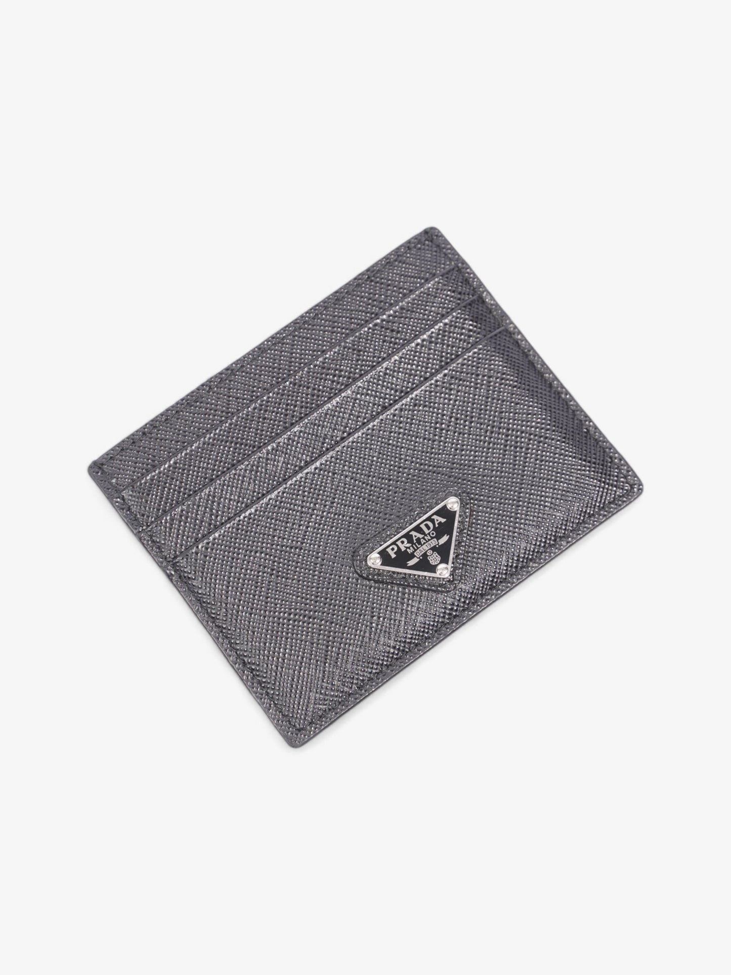 Prada Card Case Holder Black Saffiano Leather