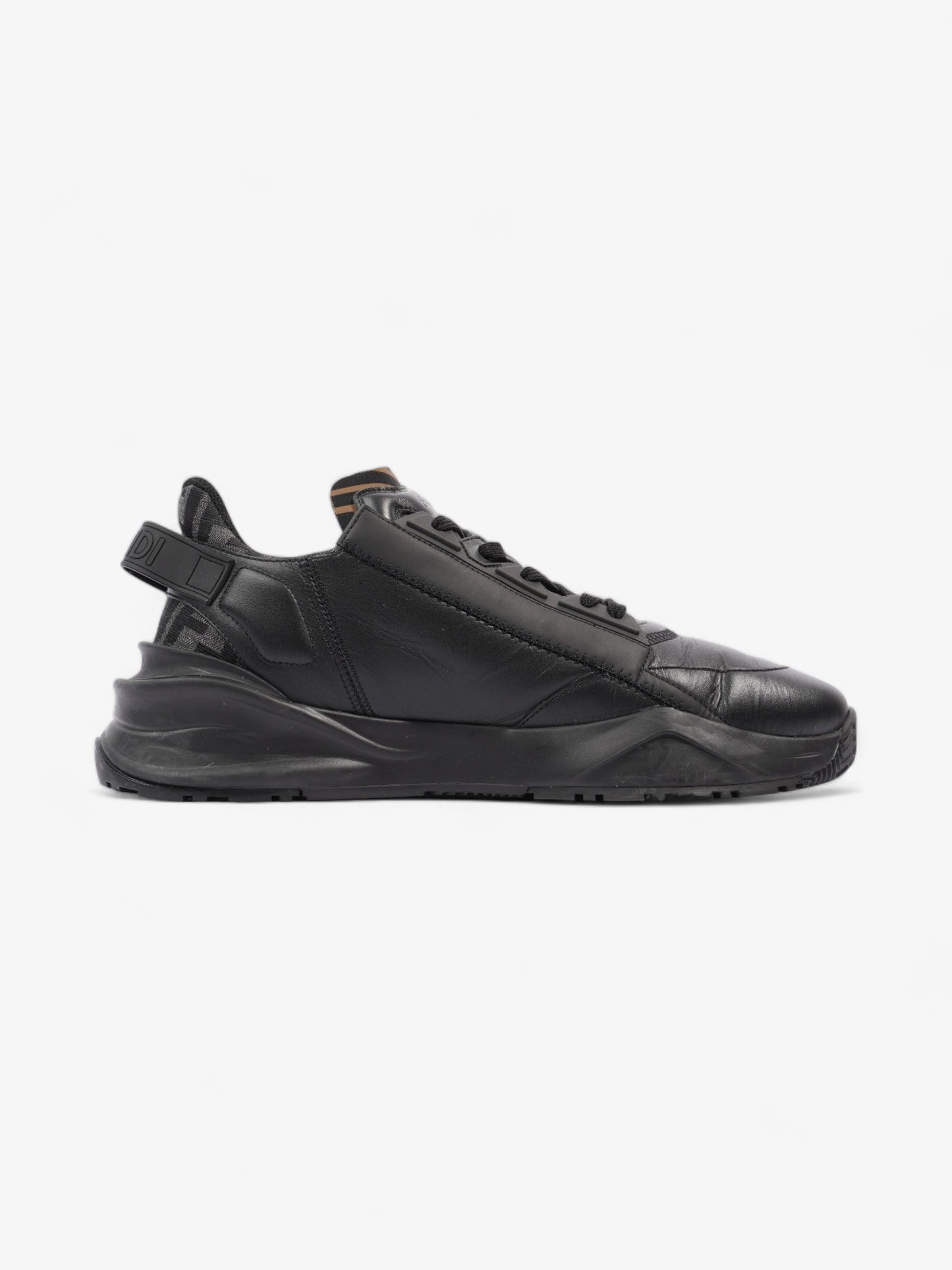 Fendi Flow Sneakers Black / Brown Leather EU 44 UK 10