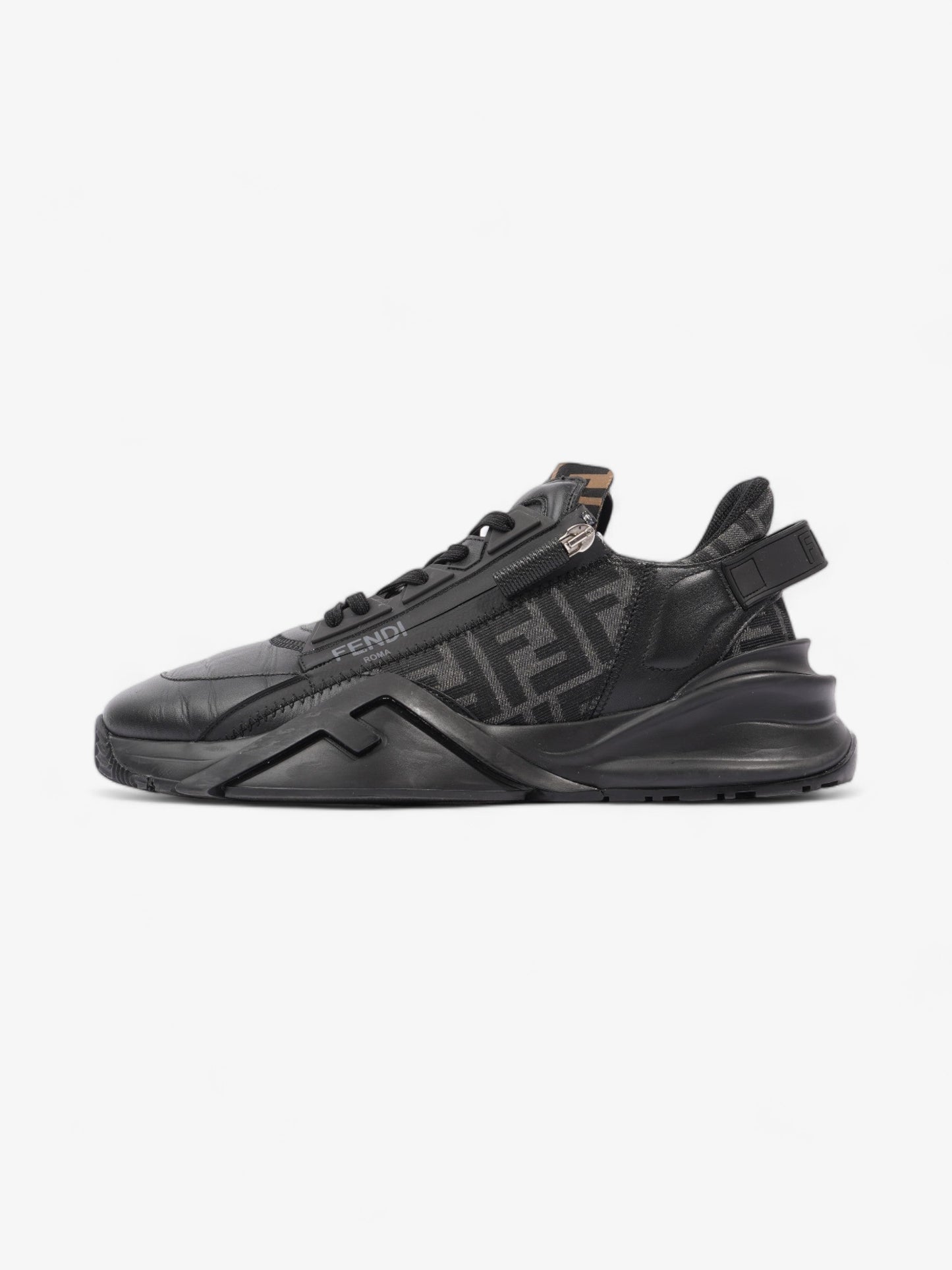 Fendi Flow Sneakers Black / Brown Leather EU 44 UK 10
