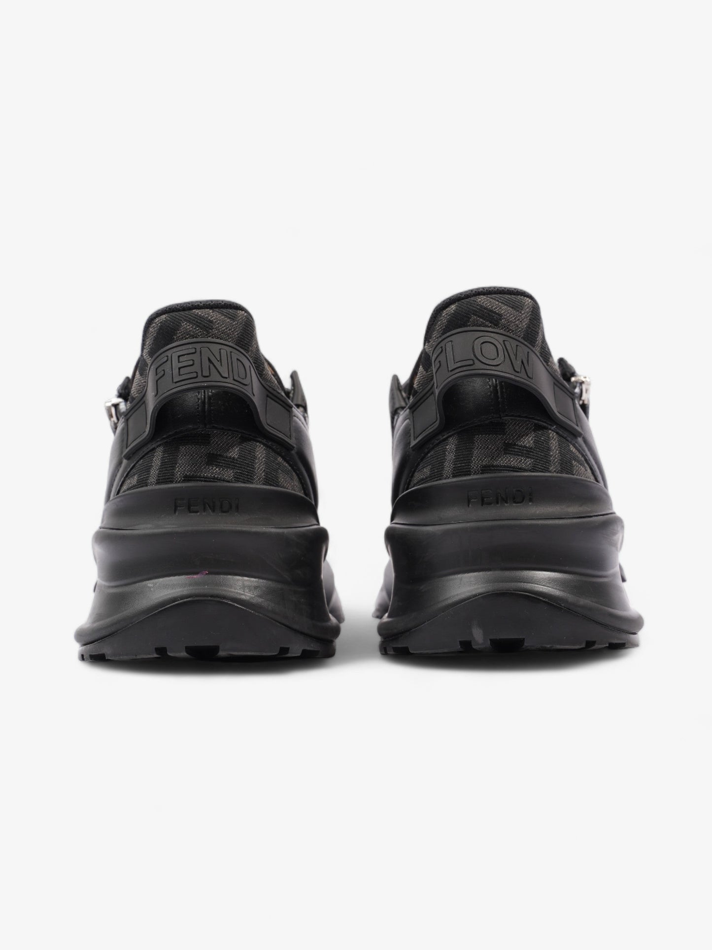 Fendi Flow Sneakers Black / Brown Leather EU 44 UK 10