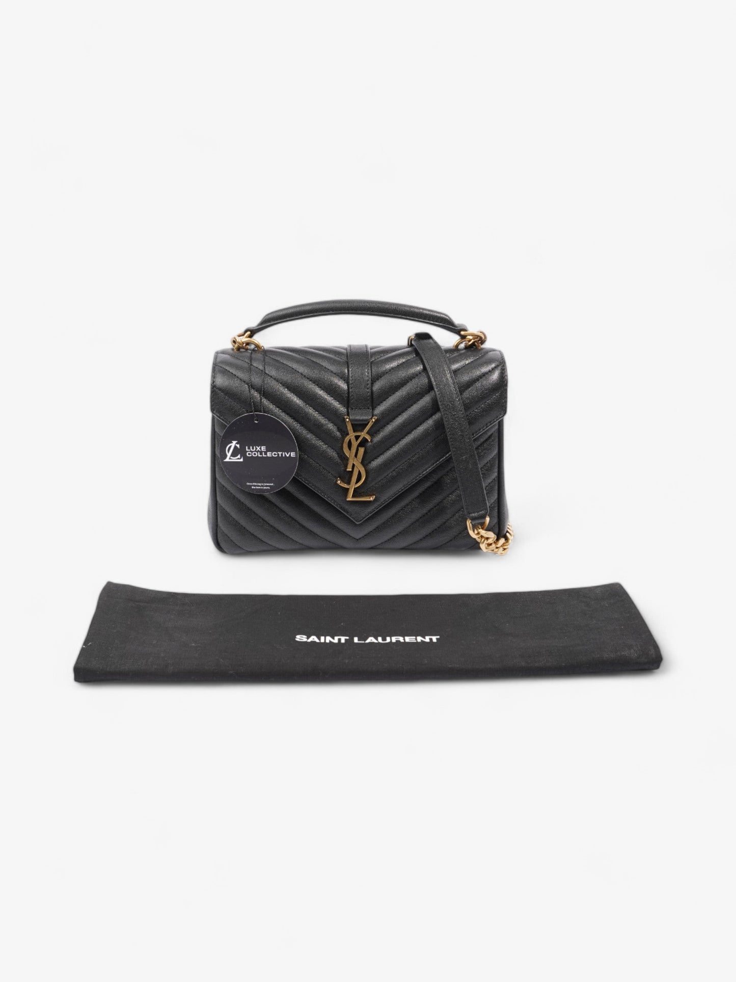 Saint Laurent College Black Lambskin Leather Medium