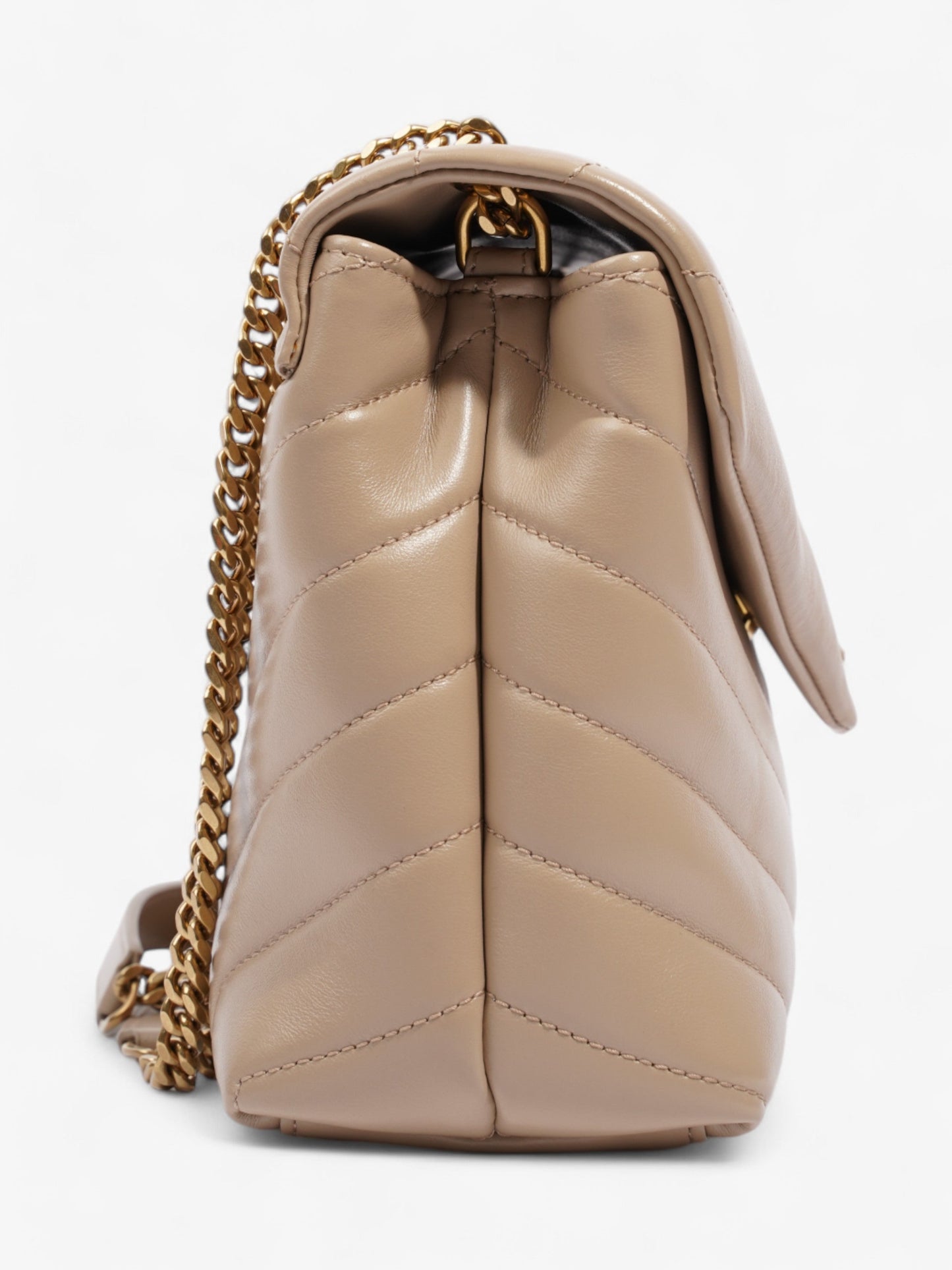 Saint Laurent Lou Lou Dark Beige Calfskin Leather Small