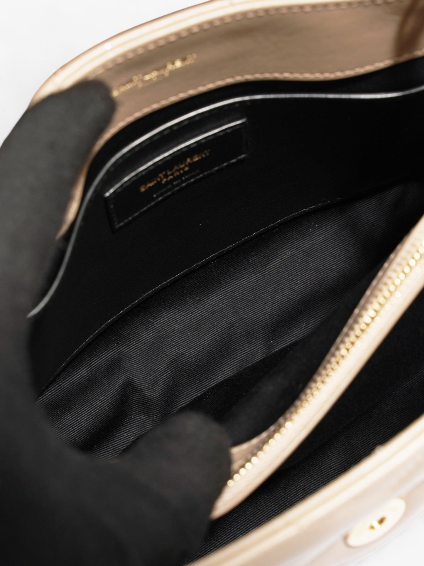 Saint Laurent Lou Lou Dark Beige Calfskin Leather Small