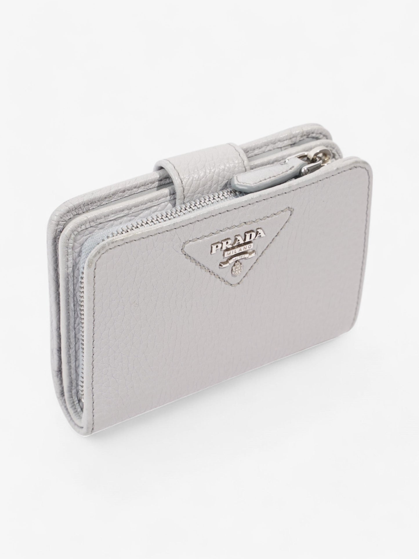 Prada Bifold Wallet Grey / Silver Leather