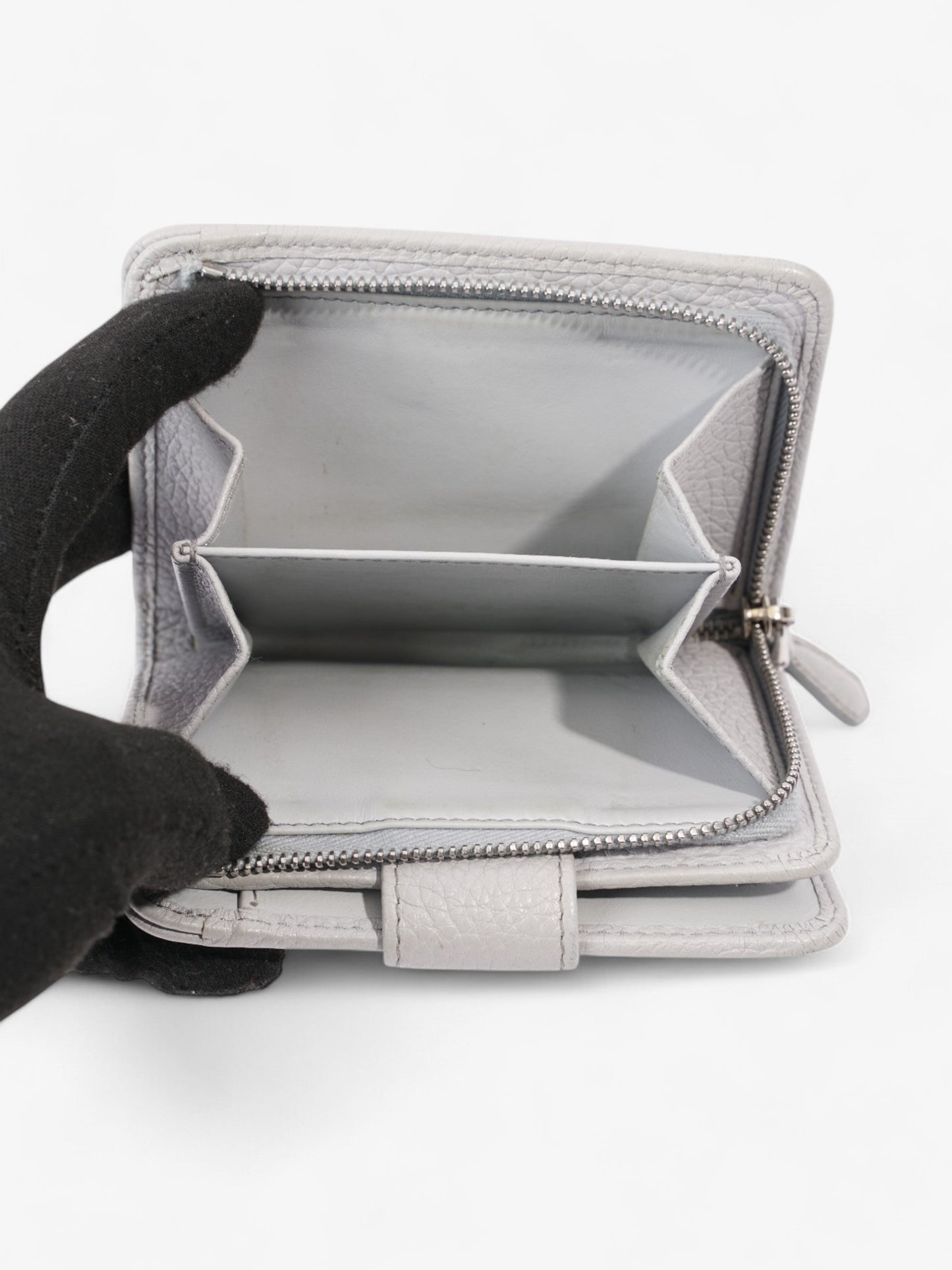 Prada Bifold Wallet Grey / Silver Leather