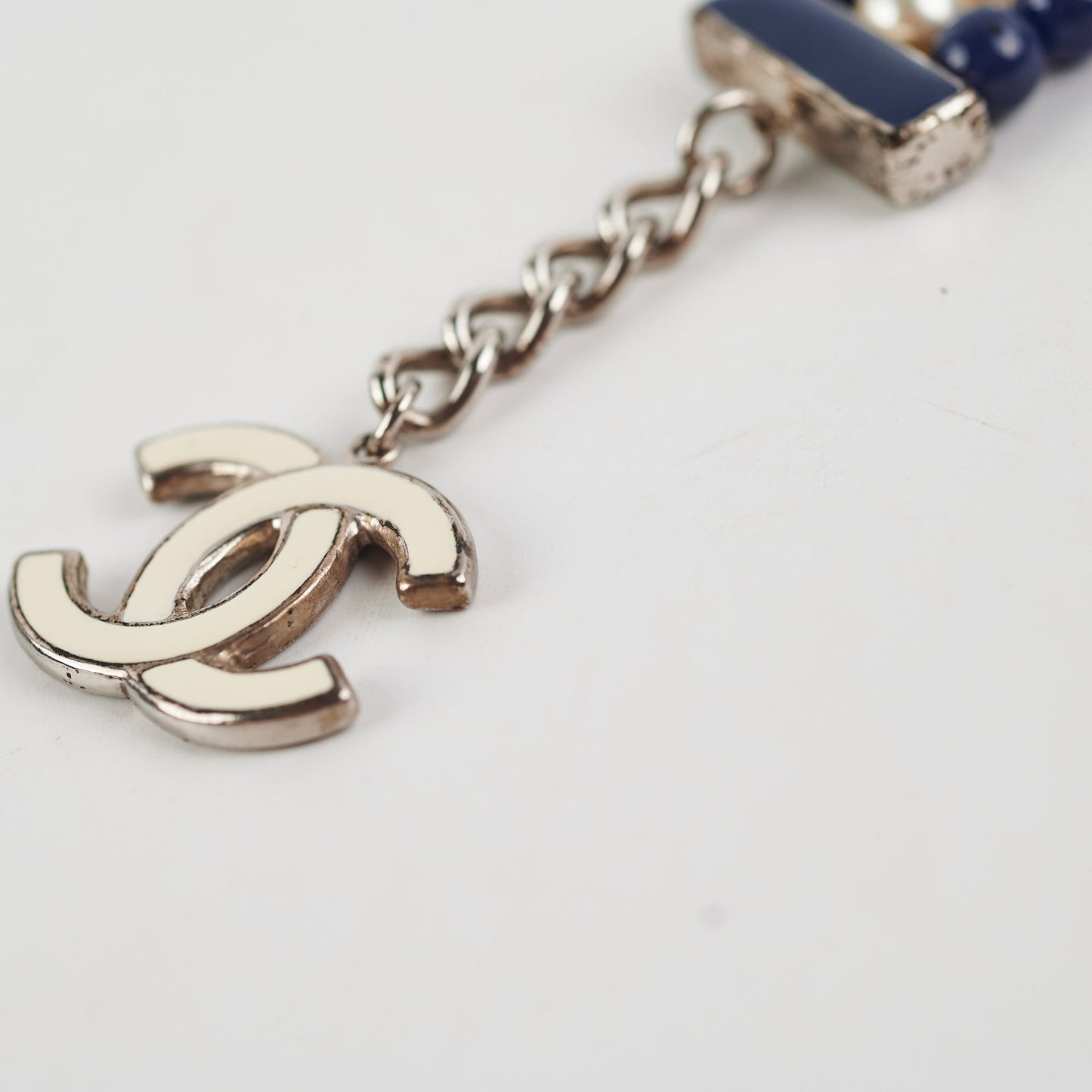 Chanel Costume Pearl Bracelet (Blue/White)