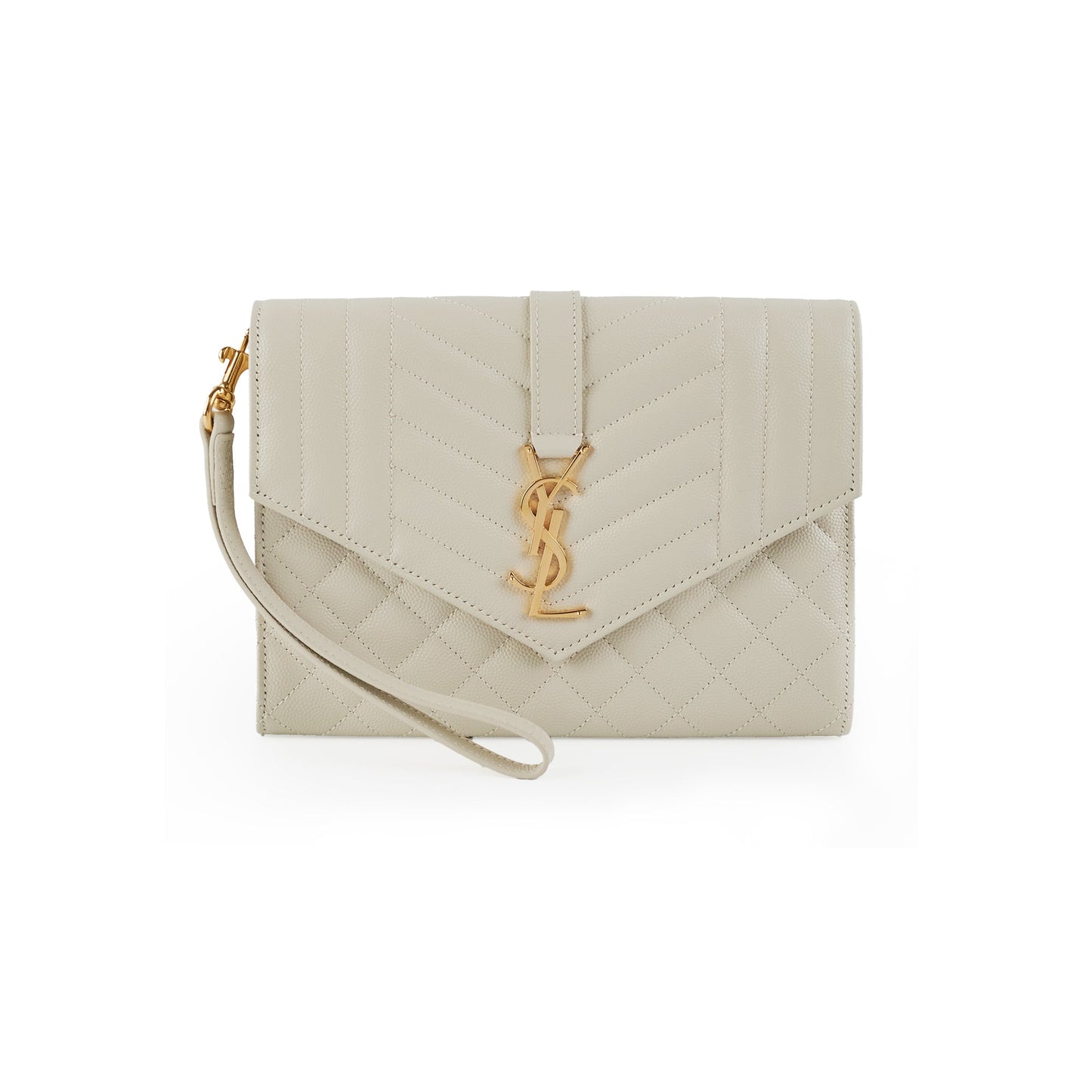 Saint Laurent Evelope Flap Pouch Cream