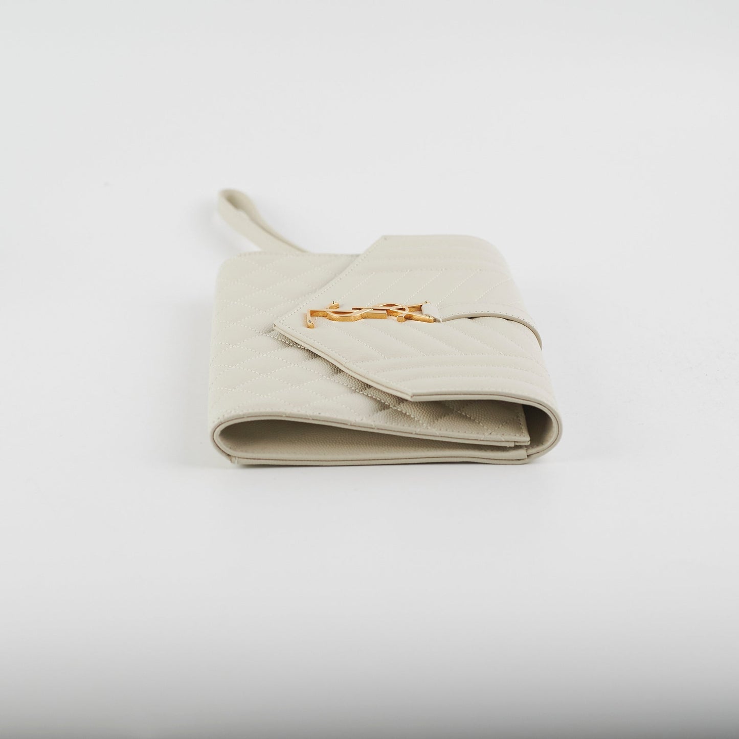 Saint Laurent Evelope Flap Pouch Cream