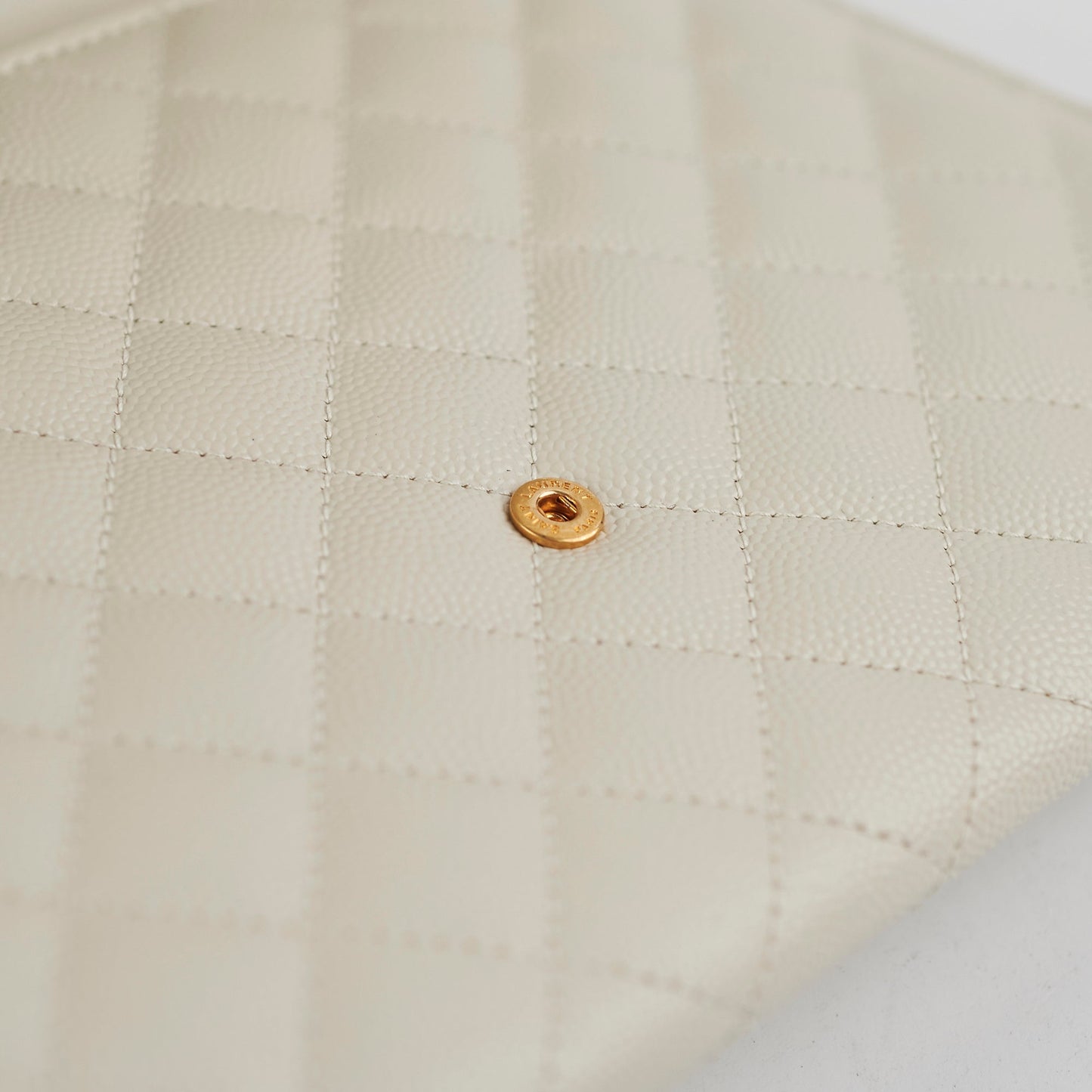 Saint Laurent Evelope Flap Pouch Cream