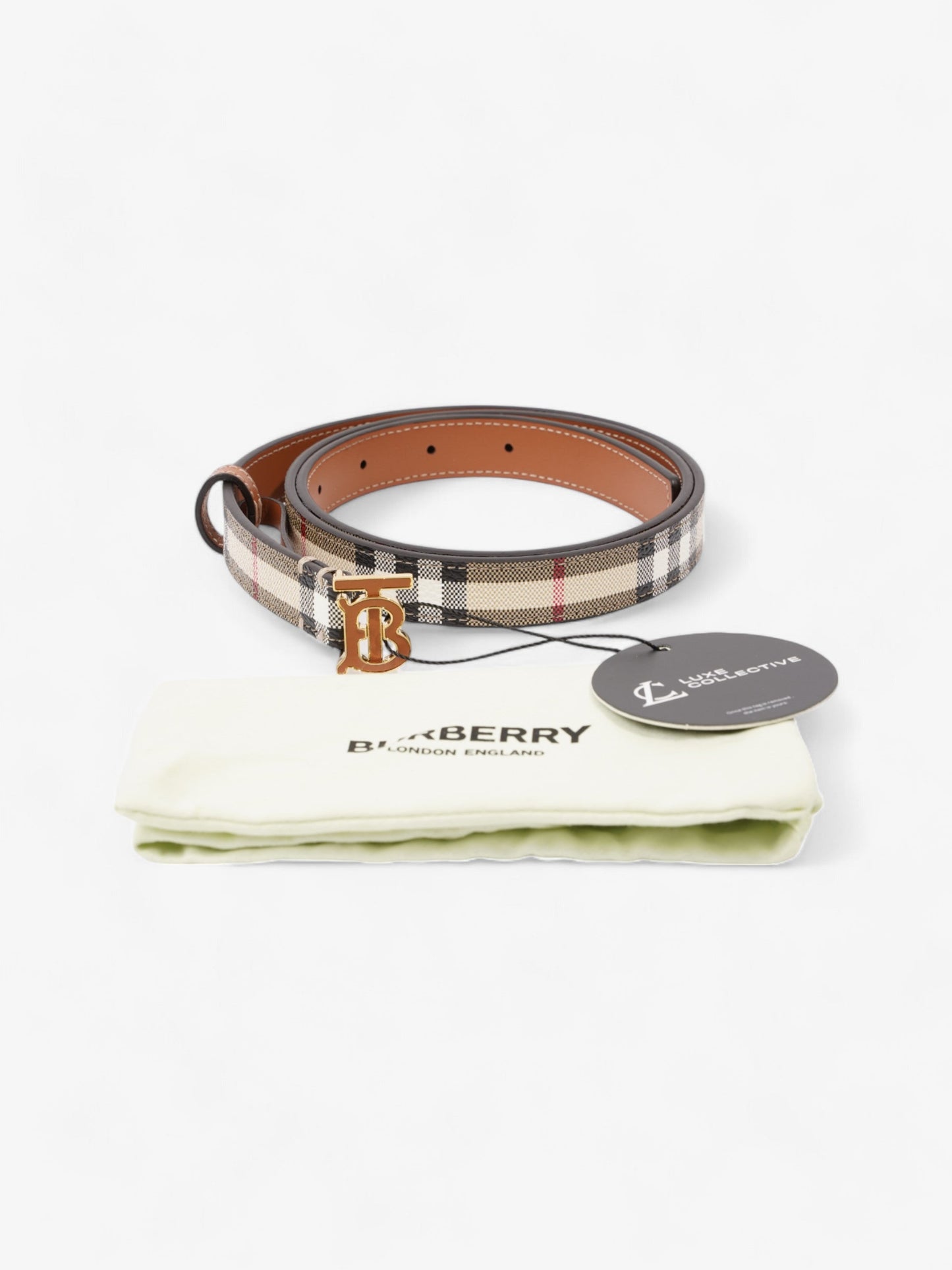 Burberry TB Belt Vintage Check / Briar Brown Canvas Medium - 102cm
