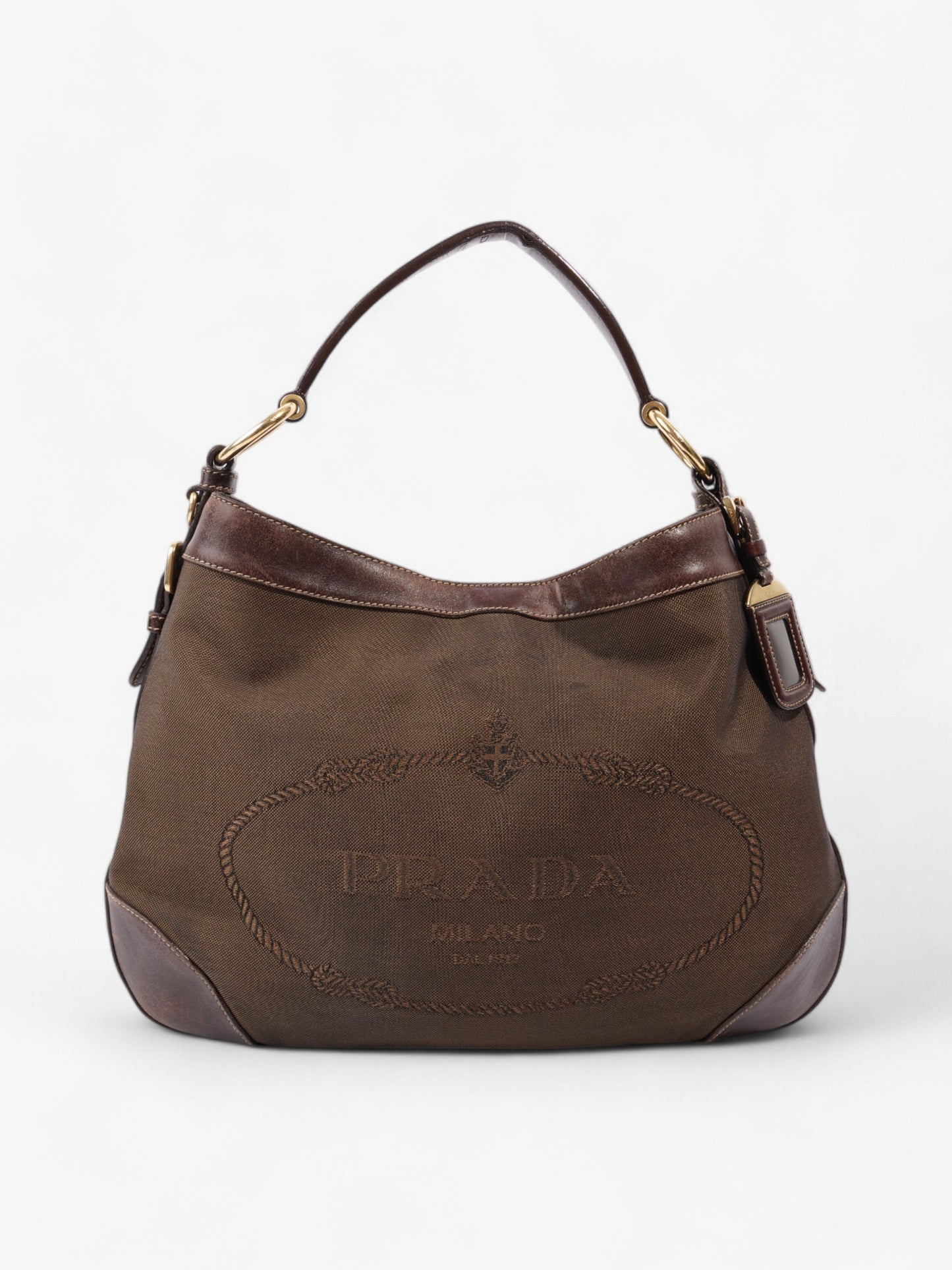 Prada Canapa Tote Brown Canvas
