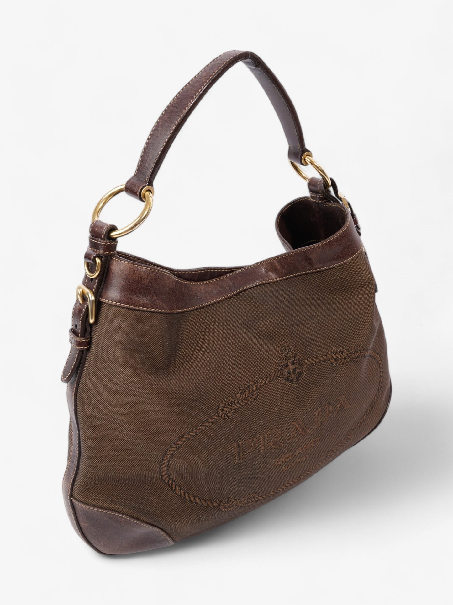 Prada Canapa Tote Brown Canvas