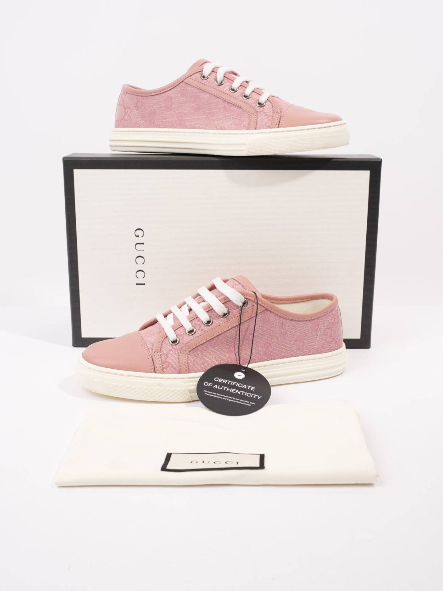 Gucci GG Low-top Sneakers Pink / White Canvas EU 36.5 UK 3.5