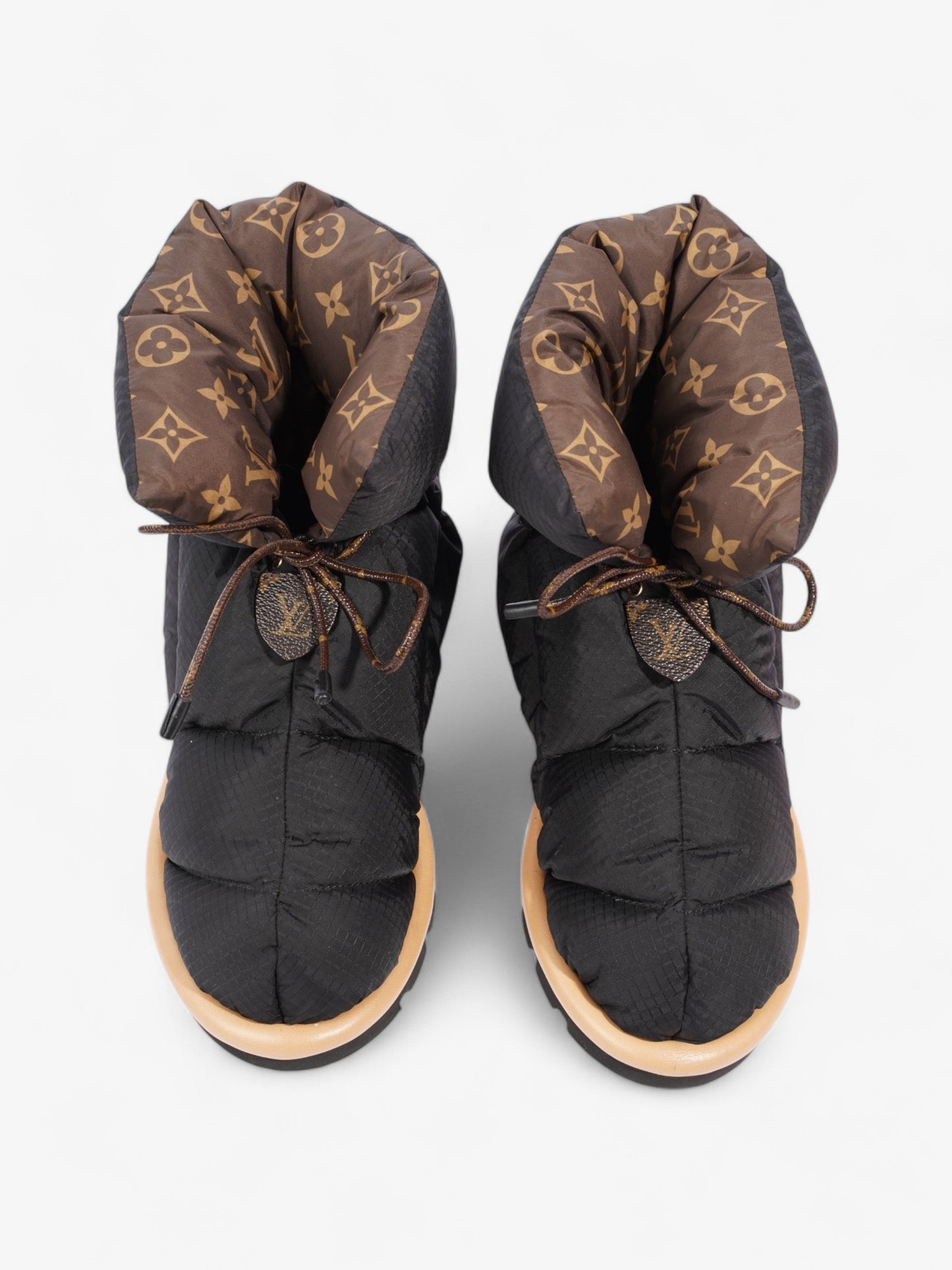 Louis Vuitton Pillow Comfort Ankle Boot Black / Khaki Nylon EU 37 UK 4