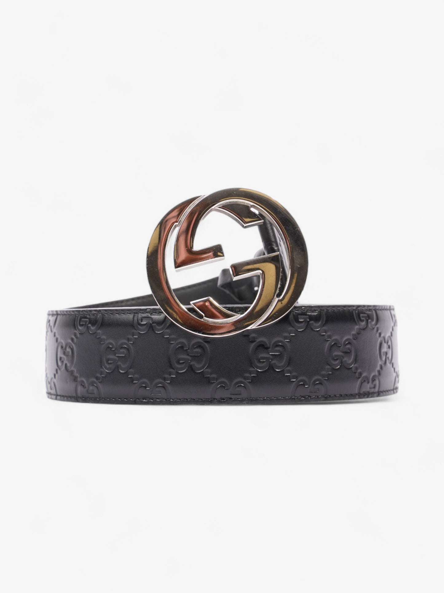Gucci Interlocking G Belt Black Leather 105cm 42"