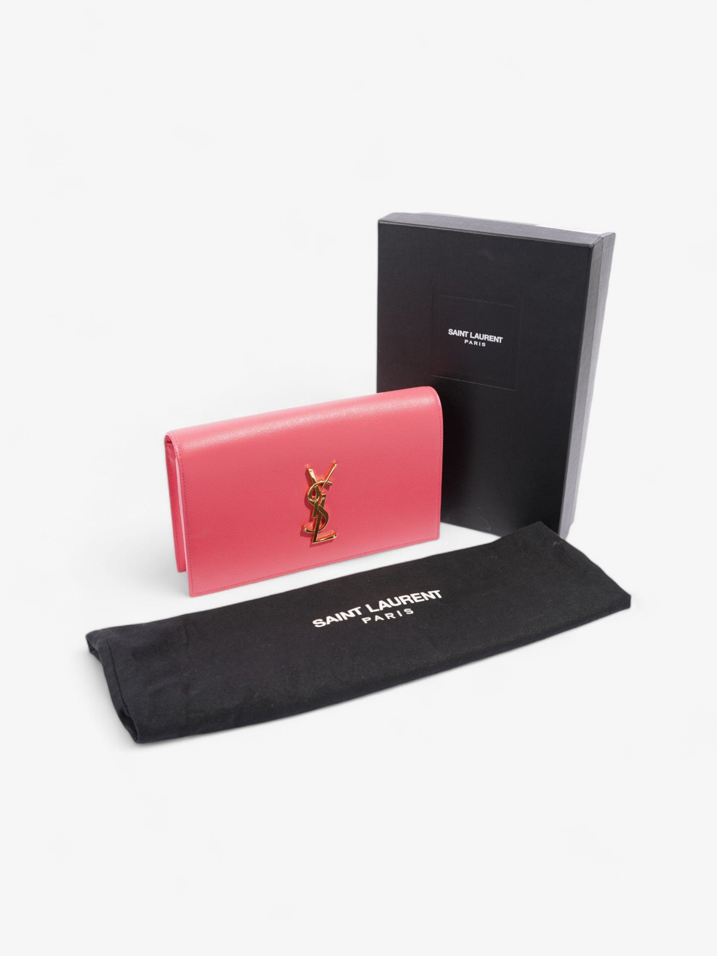 Saint Laurent Kate Neon Pink Grained Leather