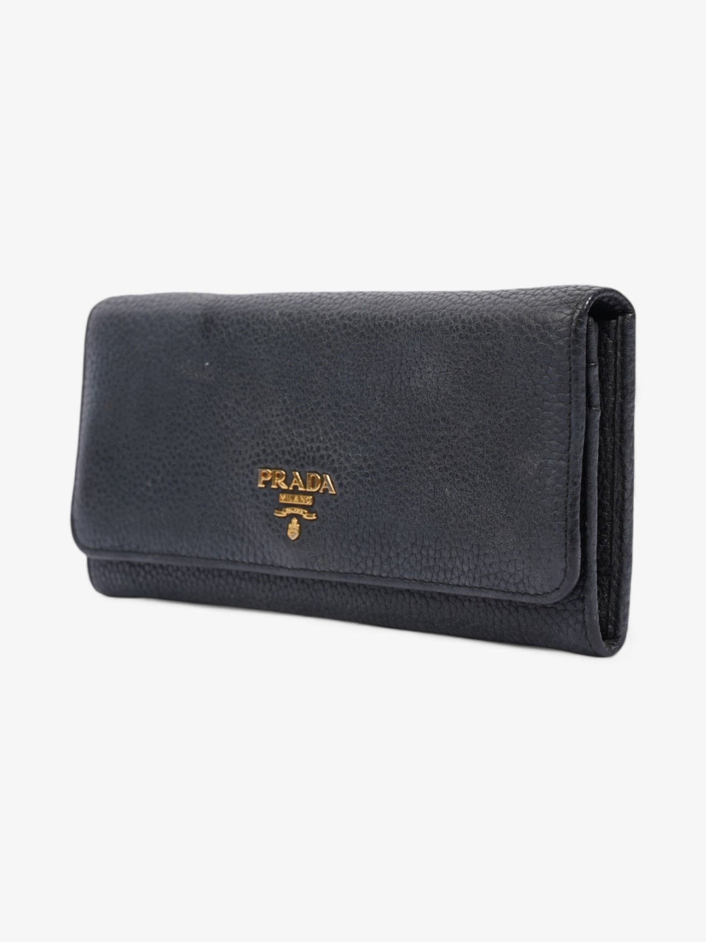 Prada Continental Wallet Dark Grey Leather
