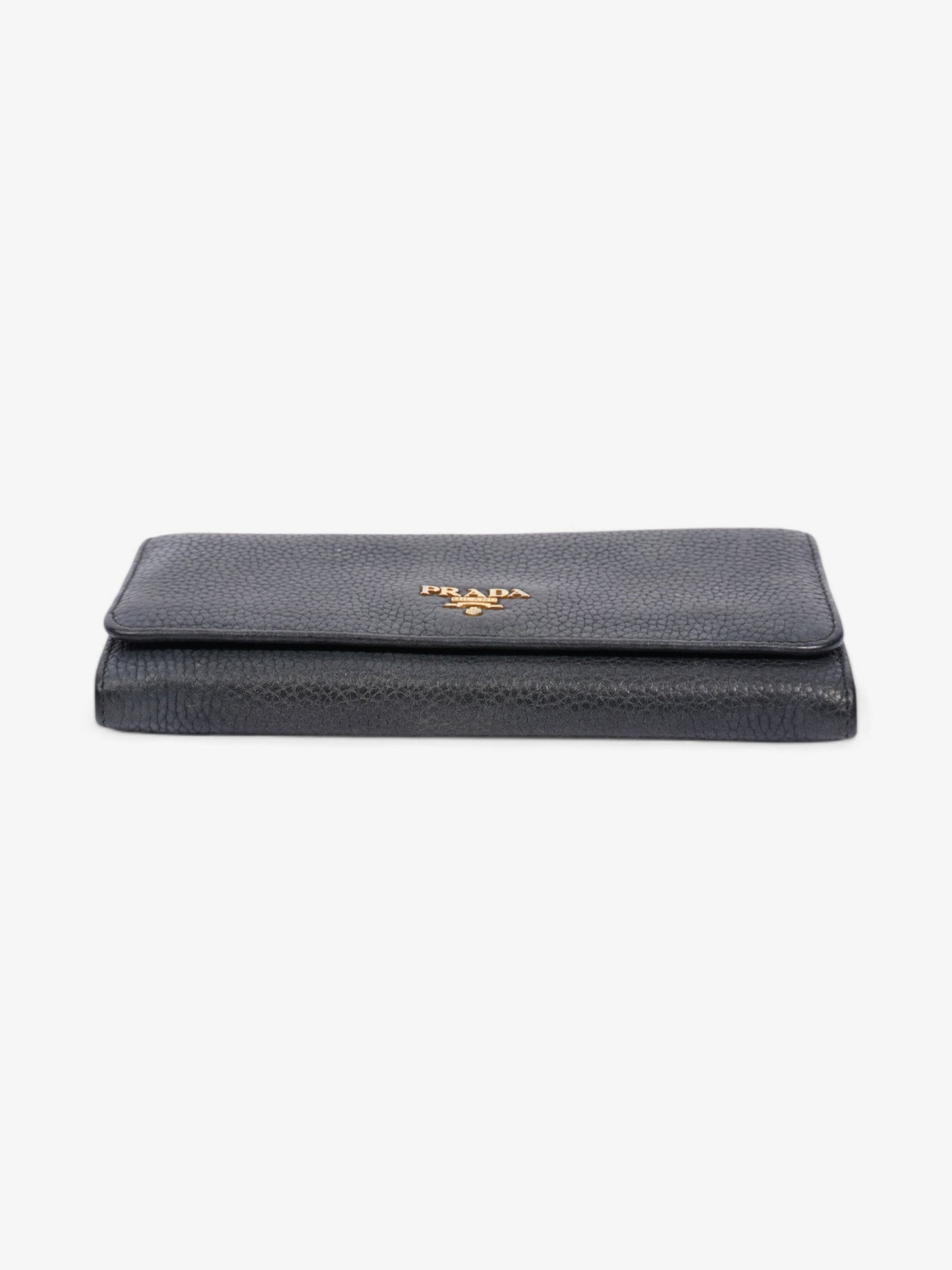 Prada Continental Wallet Dark Grey Leather