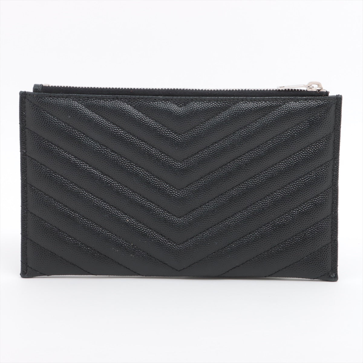 Saint Laurent Black Grained Leather Pouch