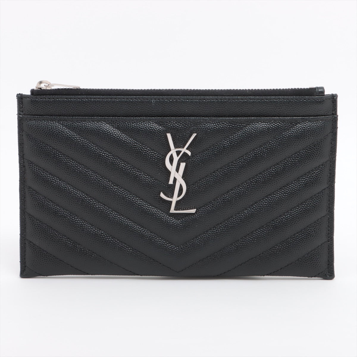 Saint Laurent Black Grained Leather Pouch